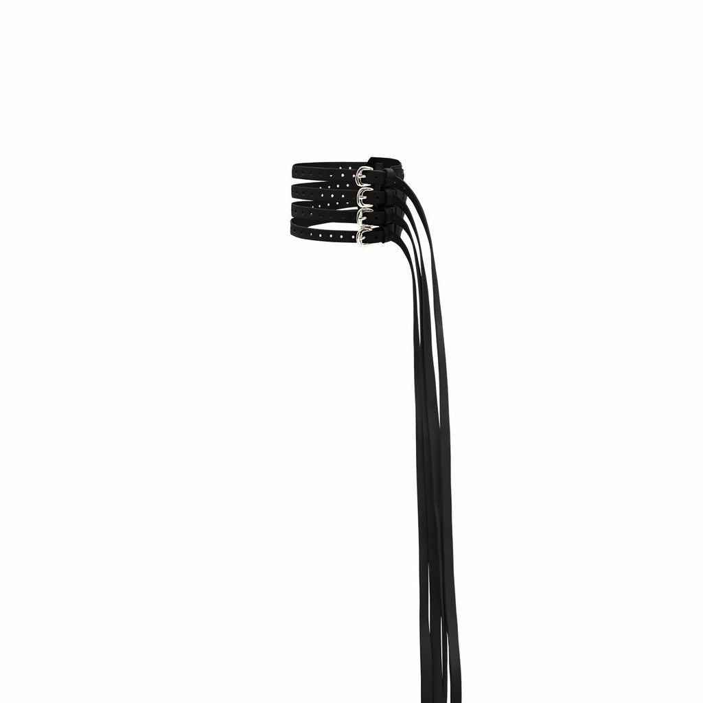 Tassel Metal Buckle Adjustable Tie Women's Leather Convertible Earrings
