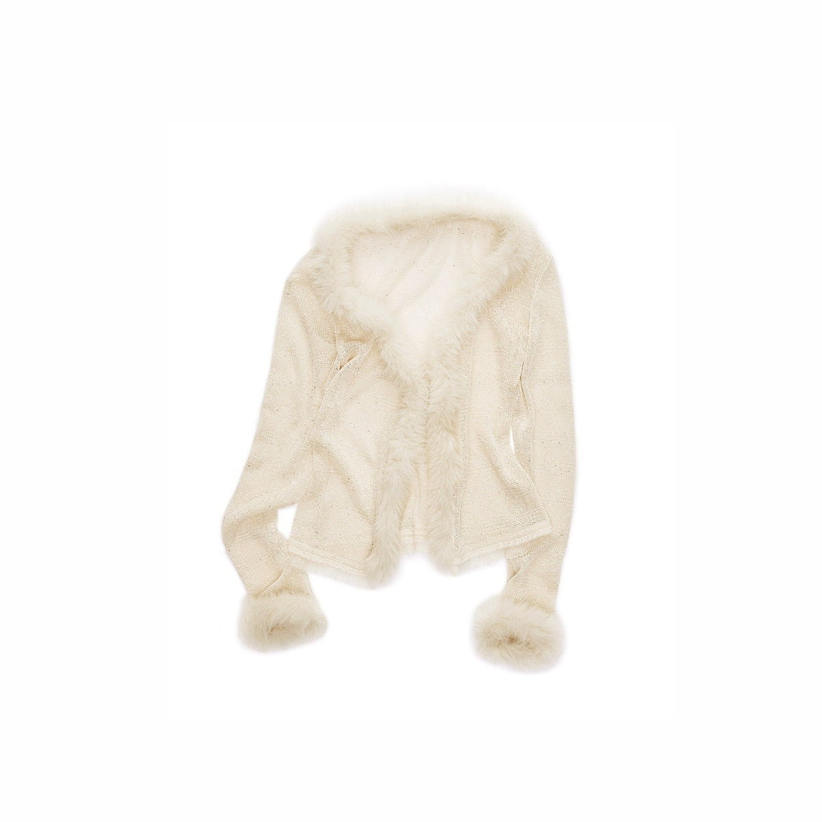 V-neck Sequin Fuzzy Spliced Slim Fit Women's Knit Cardigans