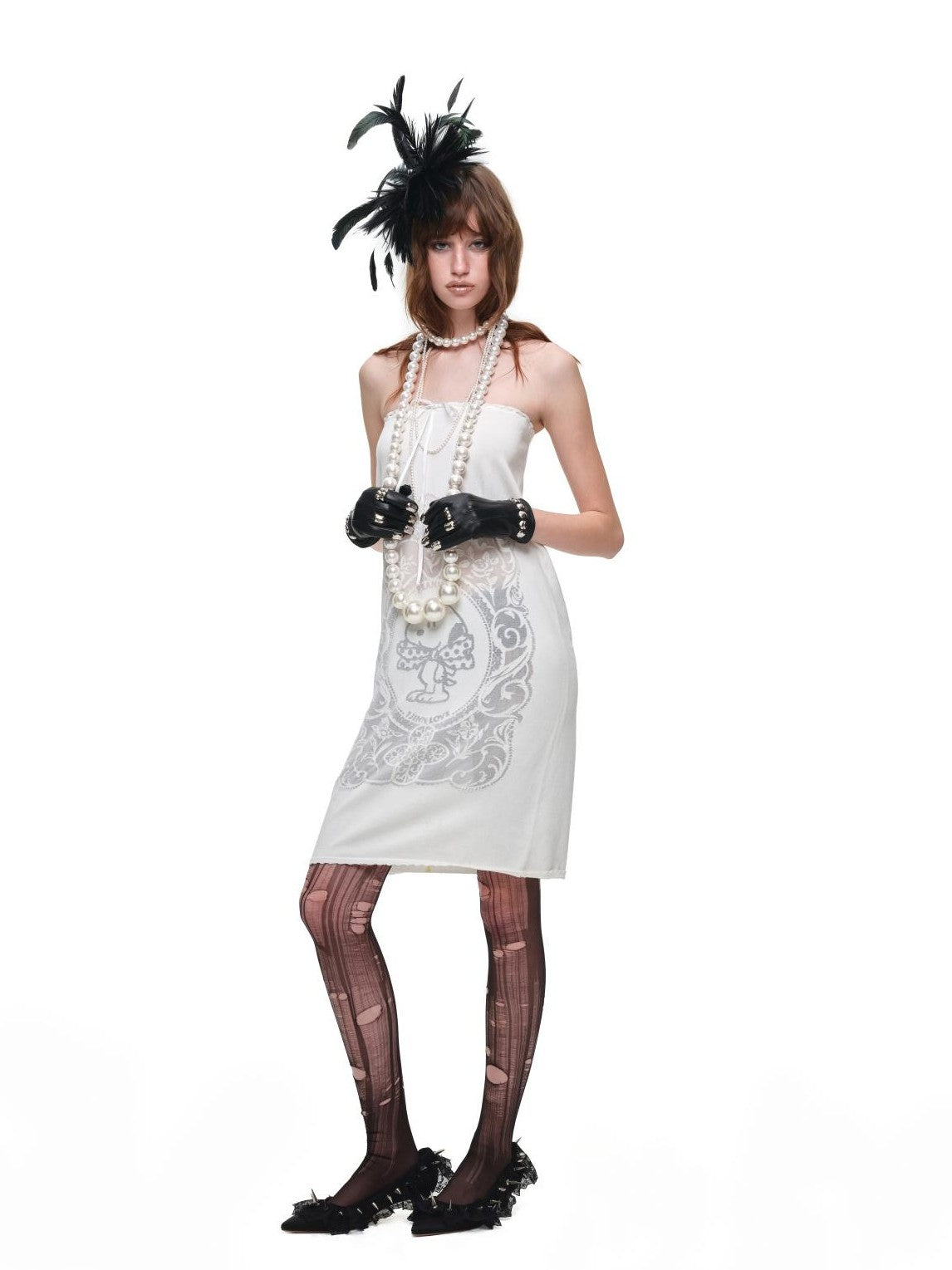Vintage Burnout Sheer Straight Knit Women's Nylon Blend Midi Skirts