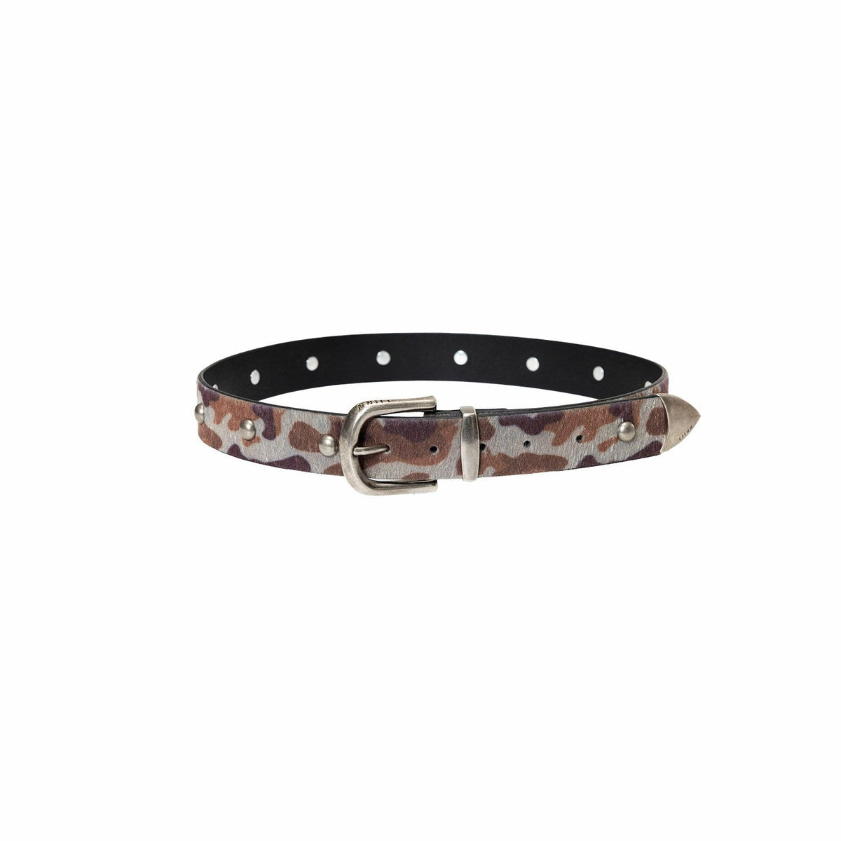 Vintage Camouflage Studded Metal Buckle Women's Faux Horsehair Belts