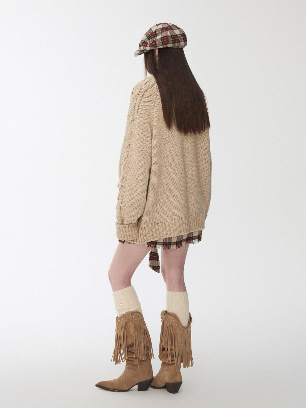 Vintage Chunky Pony Jacquard Toggle Lapel Women's Knit Cardigans