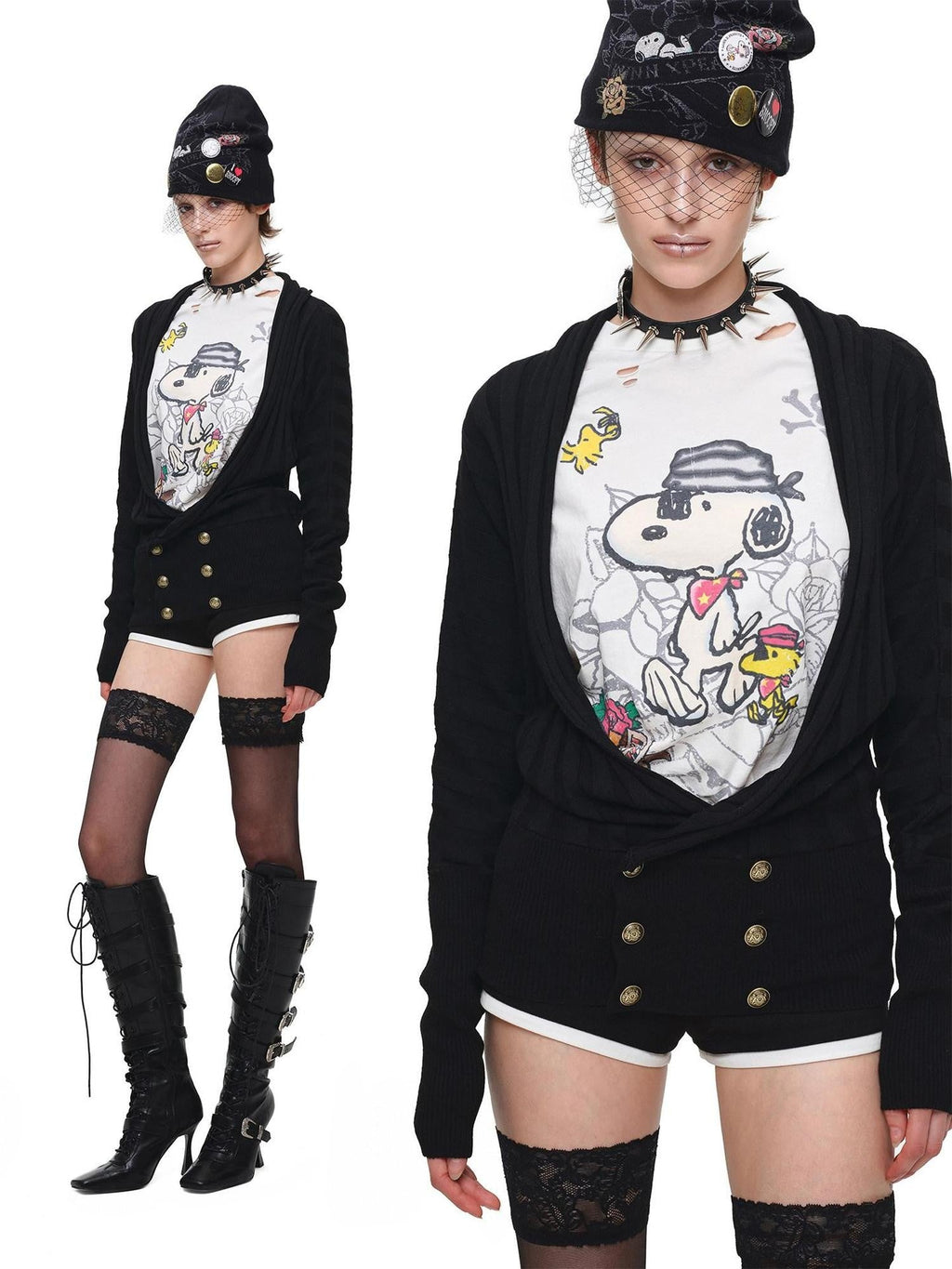 Vintage Distressed Large Print Long Sleeve Women's Oversized T-shirts