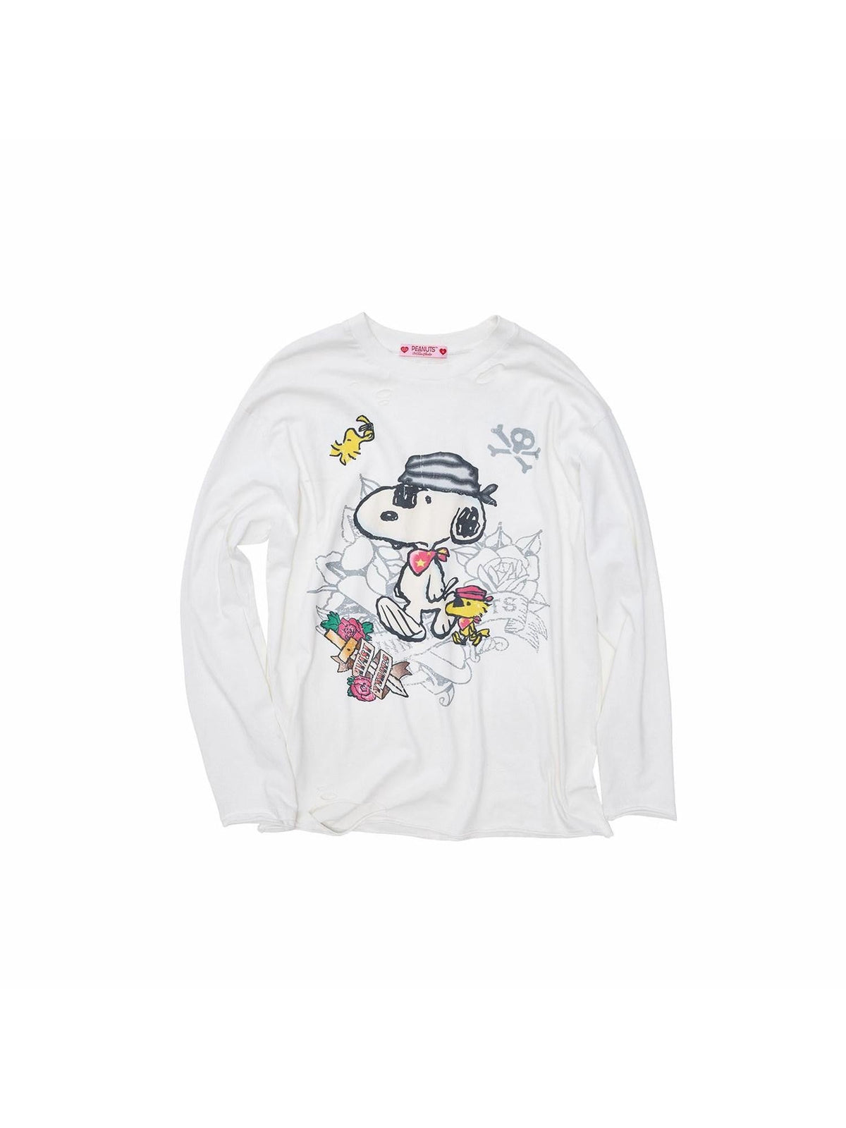 Vintage Distressed Large Print Long Sleeve Women's Oversized T-shirts