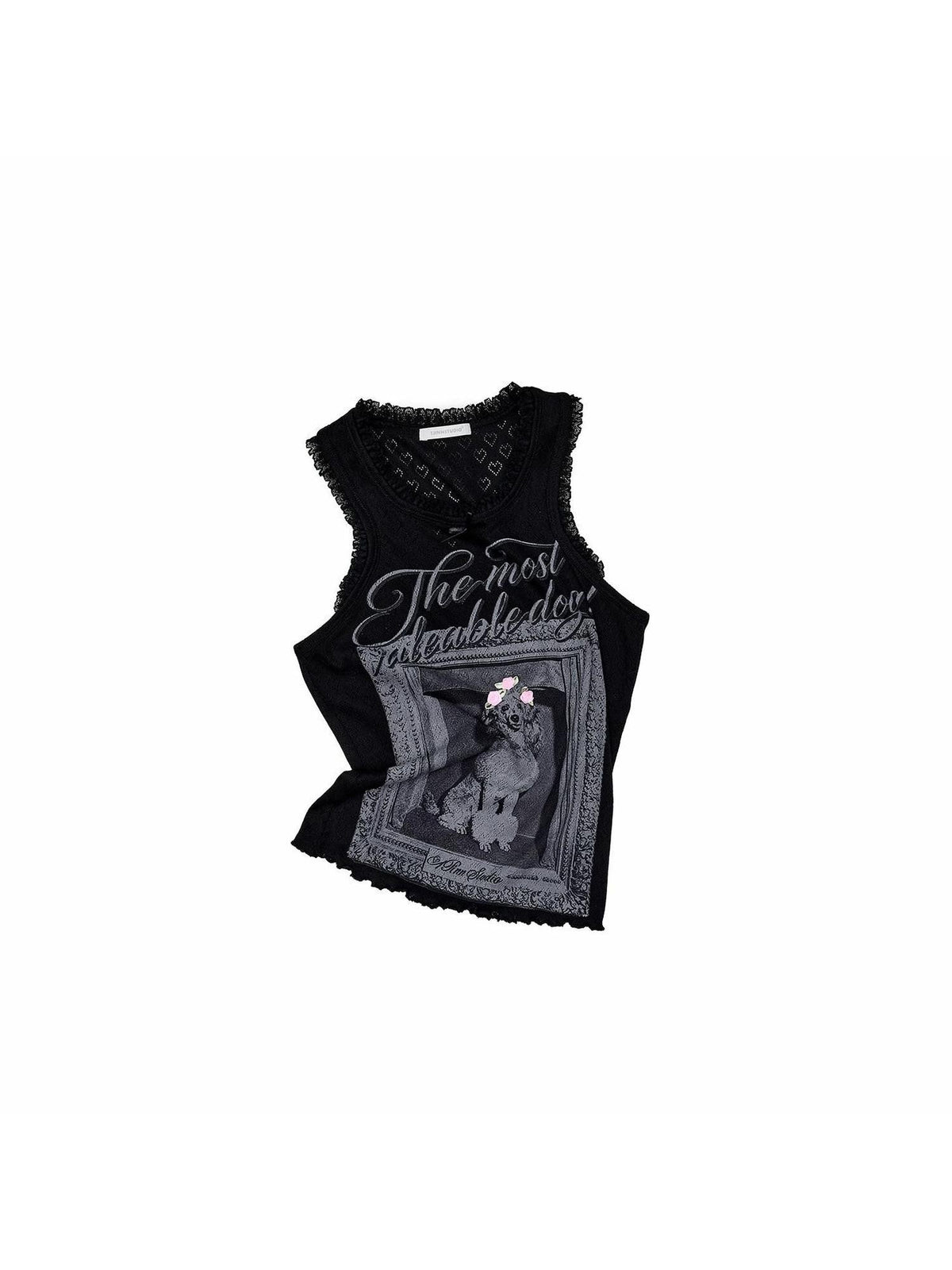 Vintage Framed Dog Print Vest Top Women's Midi Bodycon Skirt Matching Skirt Sets