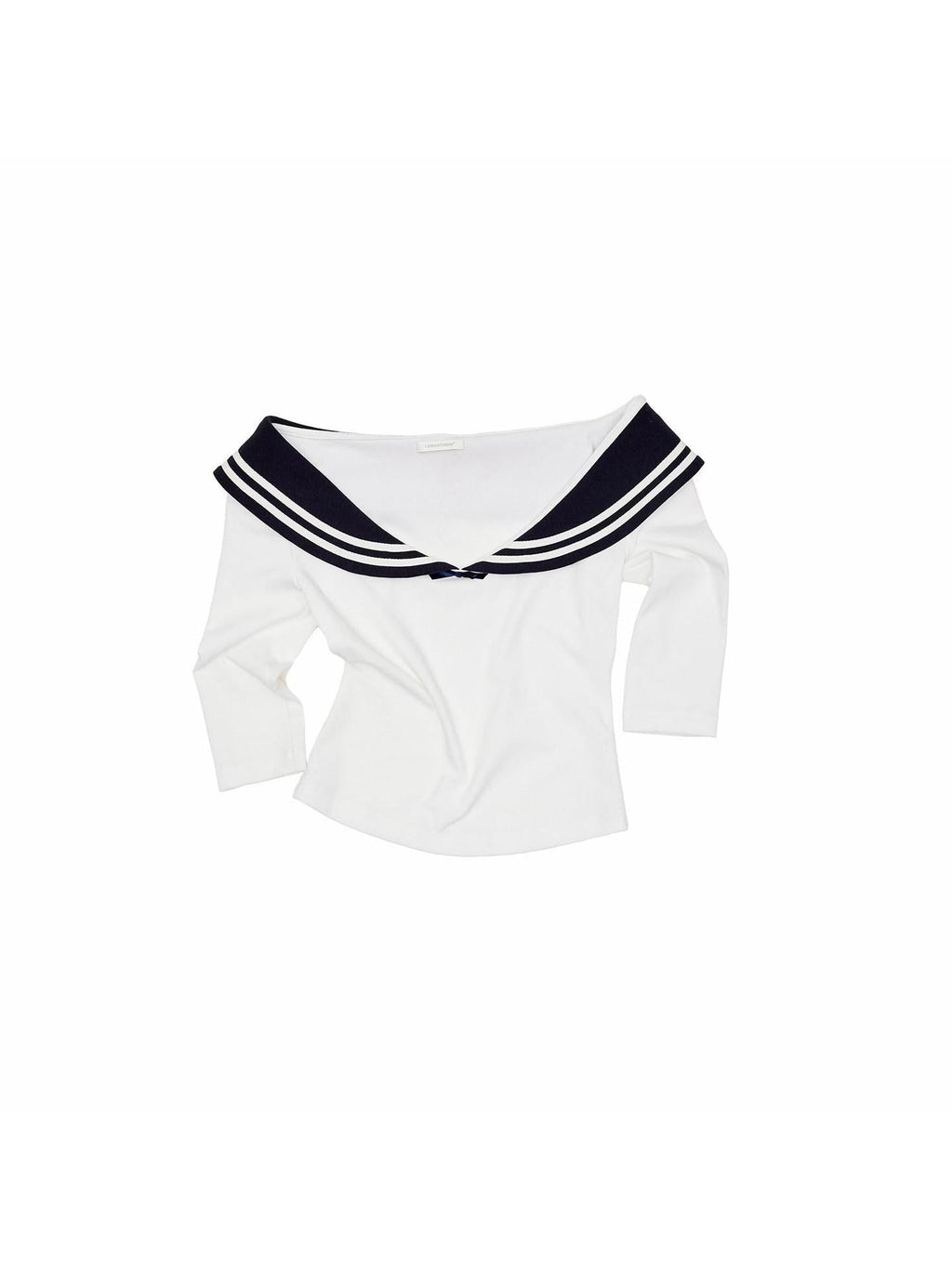Vintage Nautical Boatneck Off Shoulder Slim Women's Knitted Crop Tops