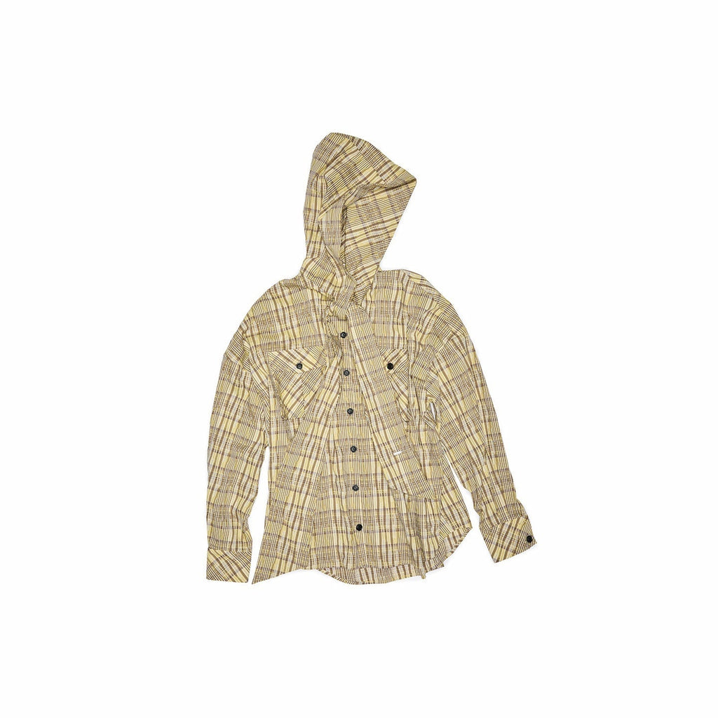 Vintage Plaid Hooded Tie Shirt Drawstring Skirt Women's Matching Skirt Sets