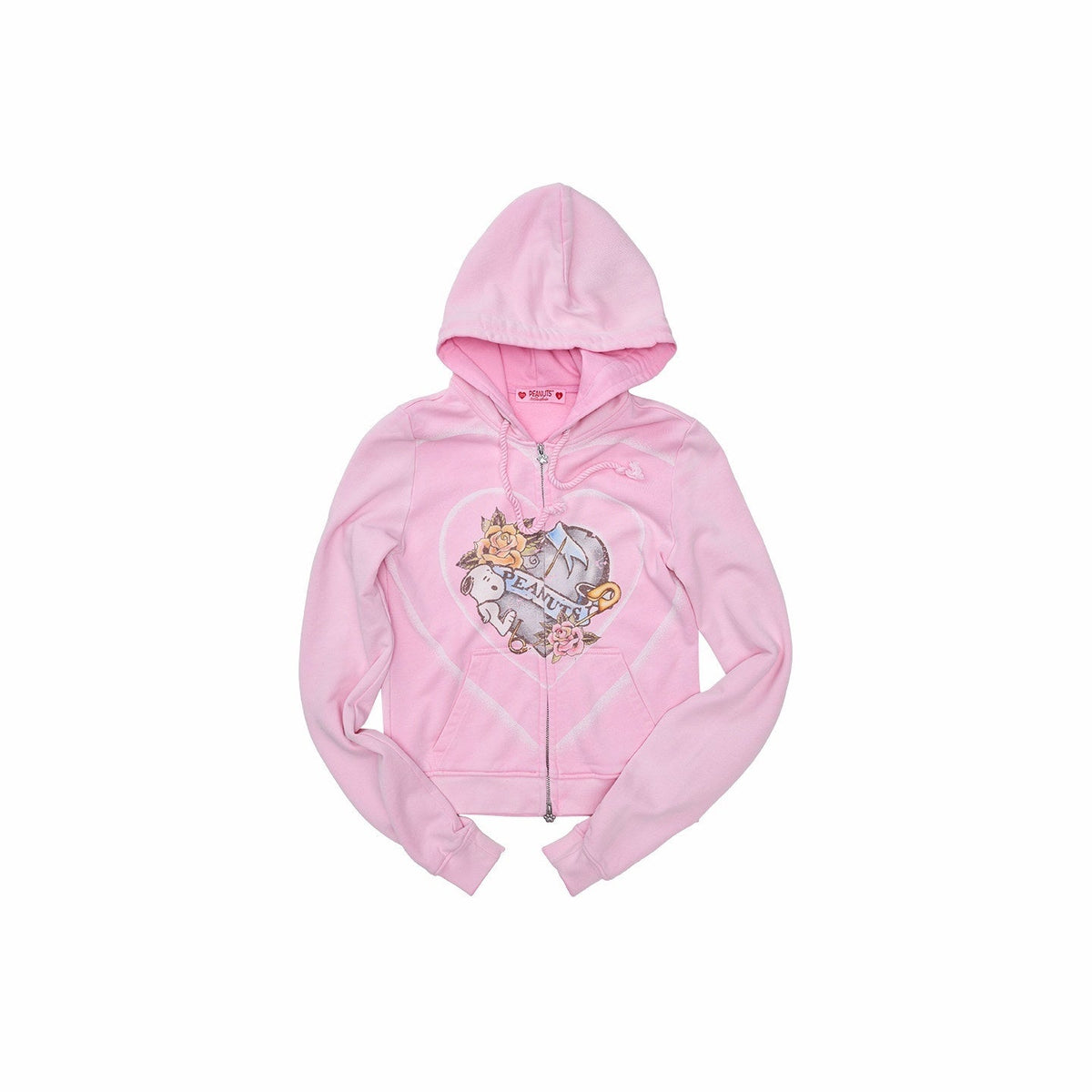 Vintage Retro Washed Allover Graphic Print Women's Zip-up Hoodies