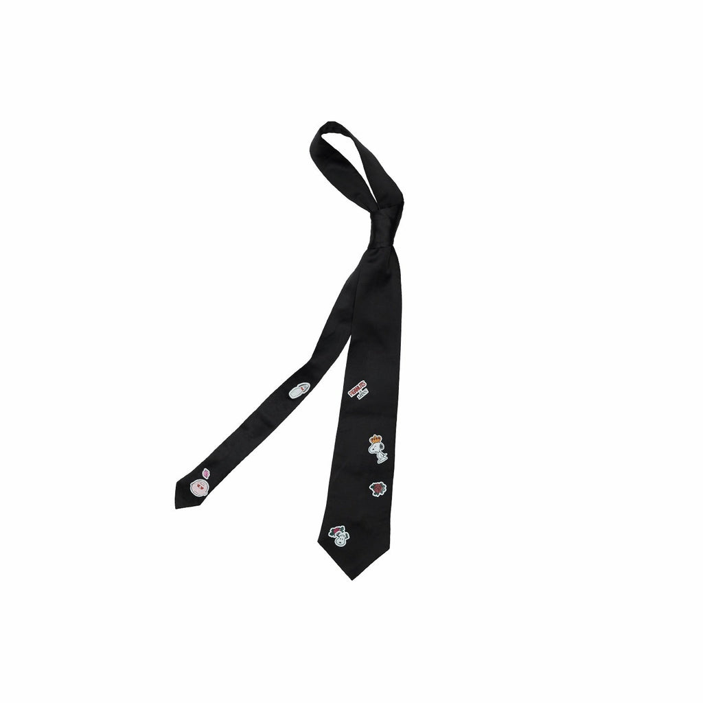 Vintage Sticker Print Designer Aesthetic Two Tone Formal Women's Neckties