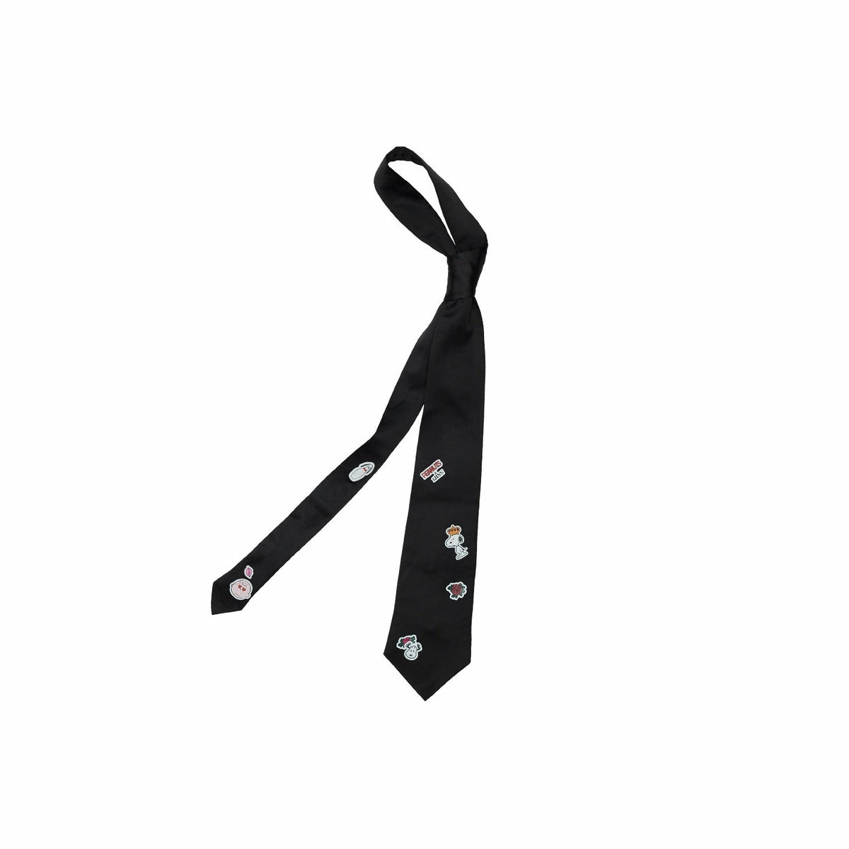Vintage Sticker Print Designer Aesthetic Two Tone Formal Women's Neckties