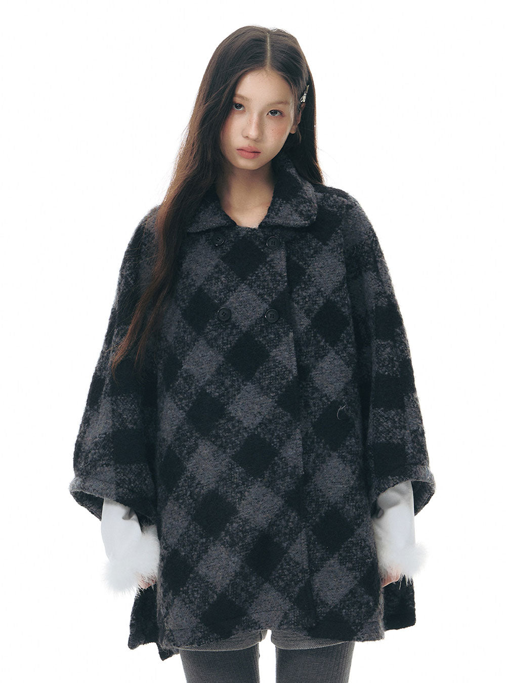 Double-Breasted Cape Jacket (2color)