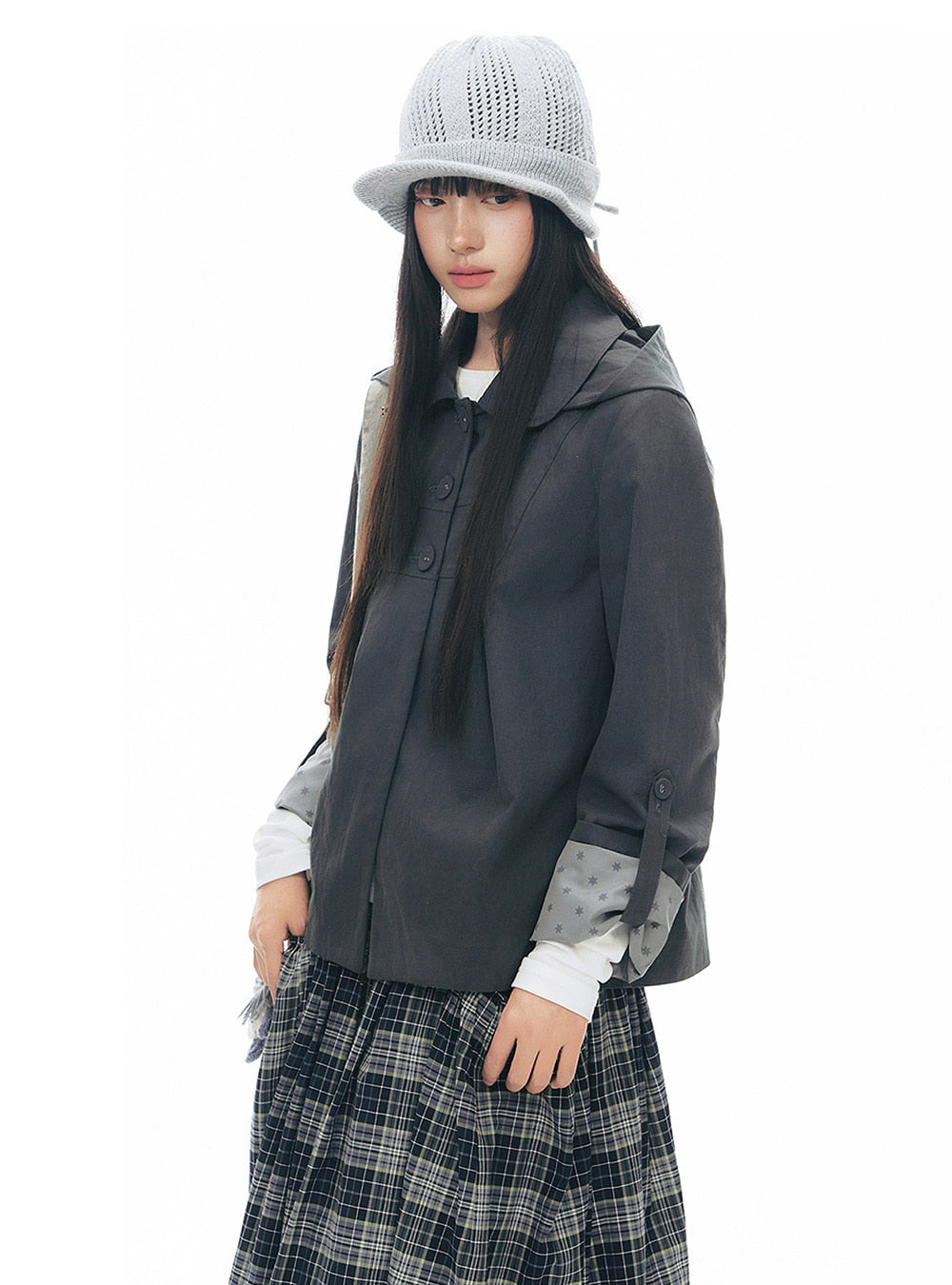 Detachable Hood Panel Jacket
