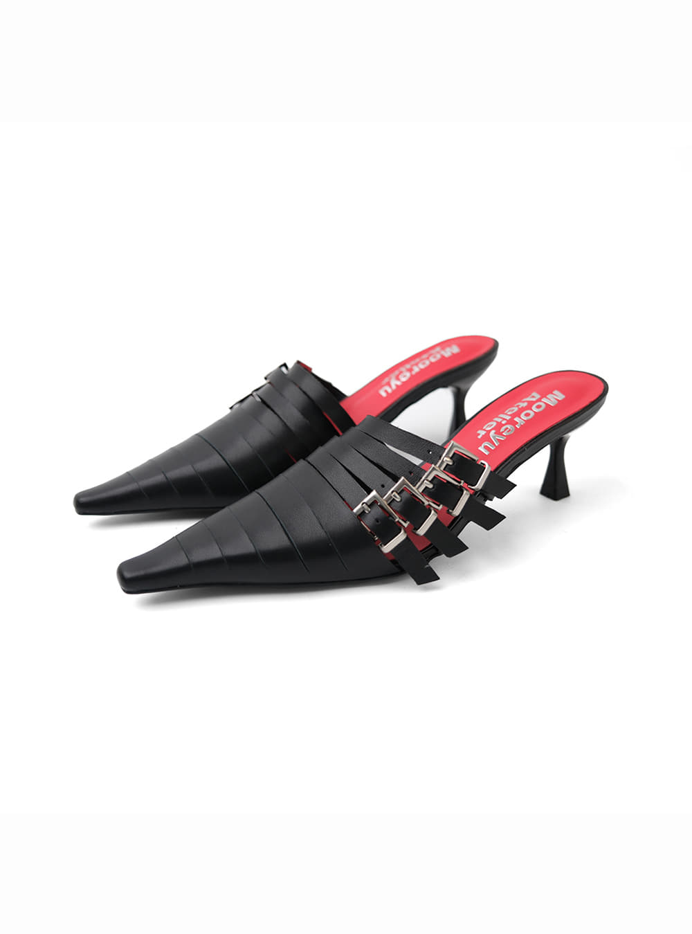 Crimson Slash Mule Heels
