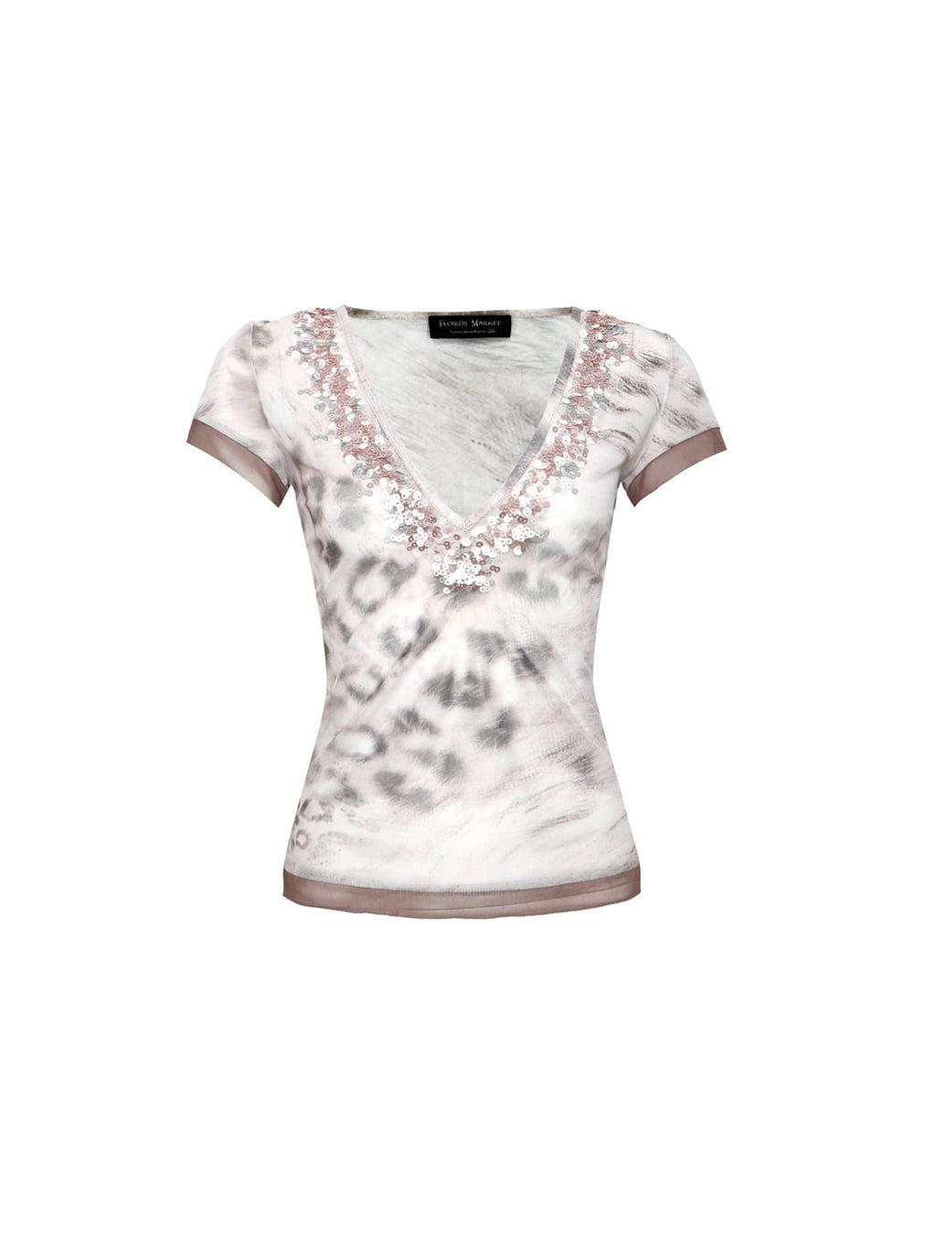 Gradient Sequin Leopard Top