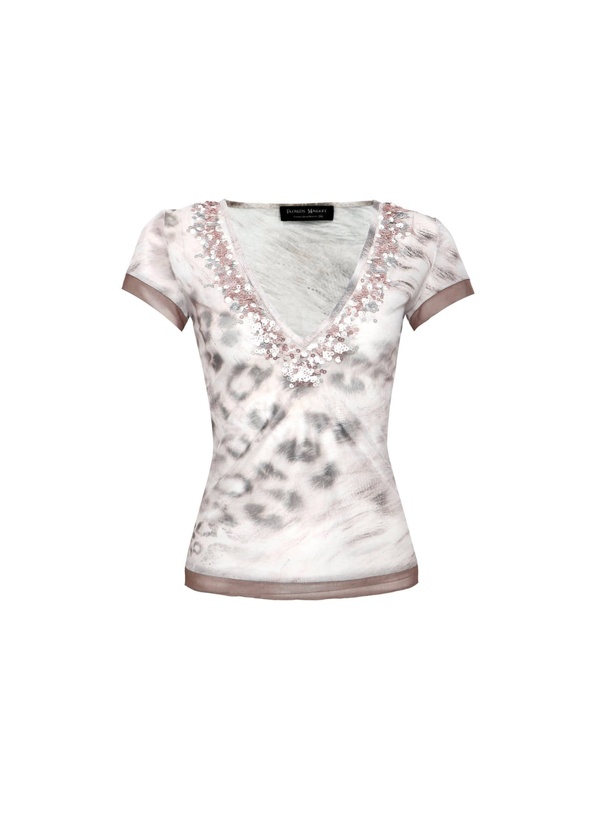 Gradient Sequin Leopard Top