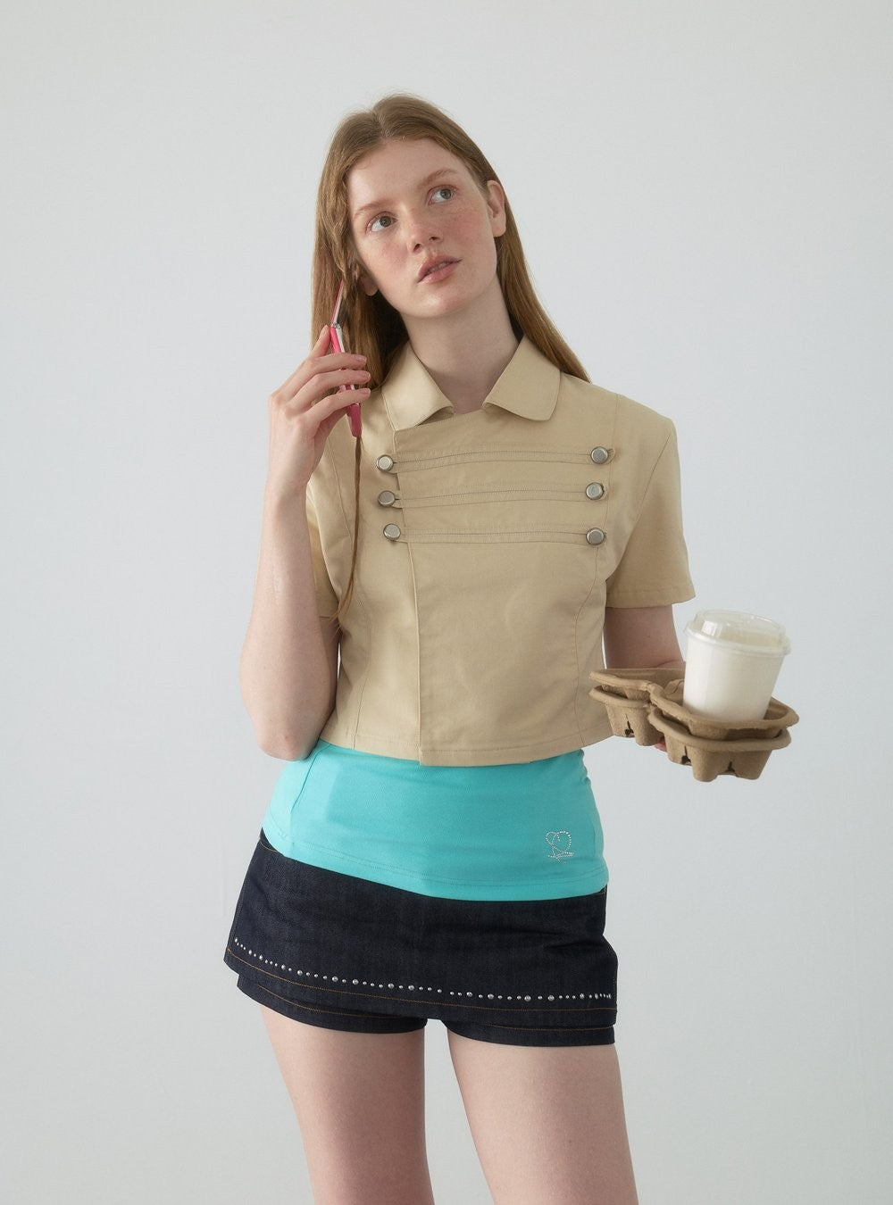 Napoleon Button Crop Shirt