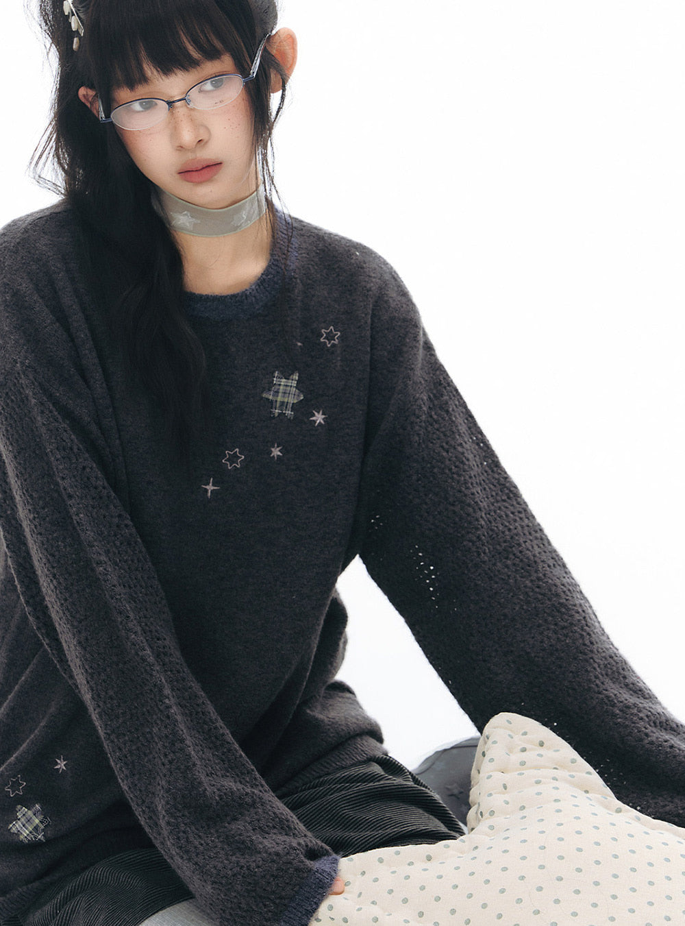 Star Patch Knit Top