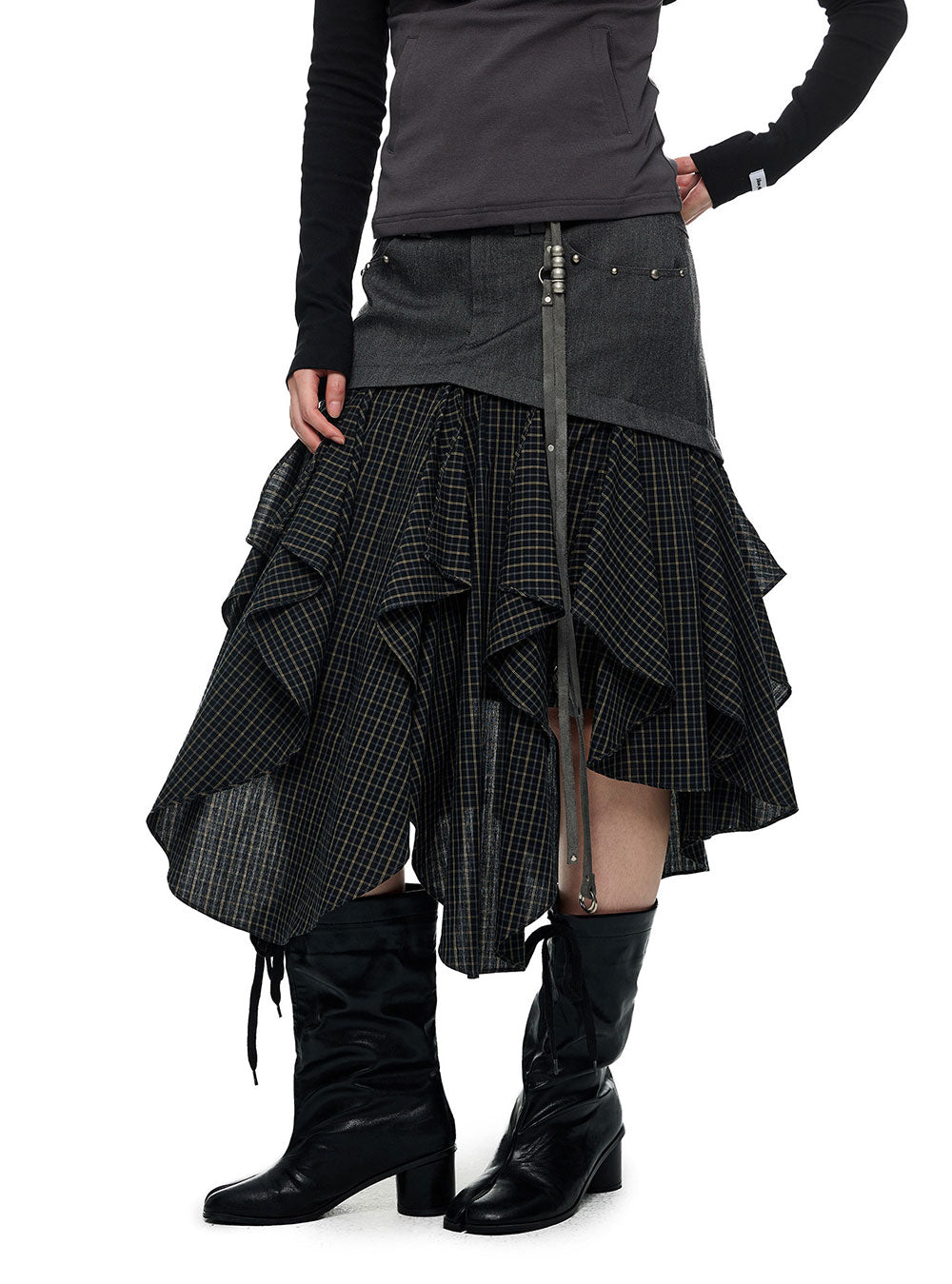 Patchwork Drift Check Skirt