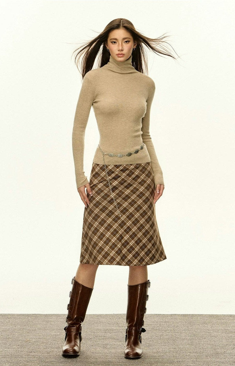 Fitted Turtleneck Ribbed Sweater