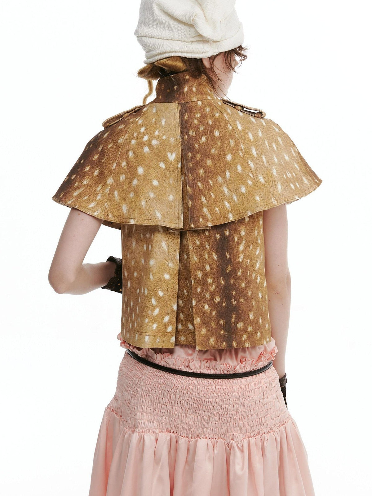 Windproof Cotton Stretch Cute Cropped Doublebreasted Unisex Polka Dot Blouses