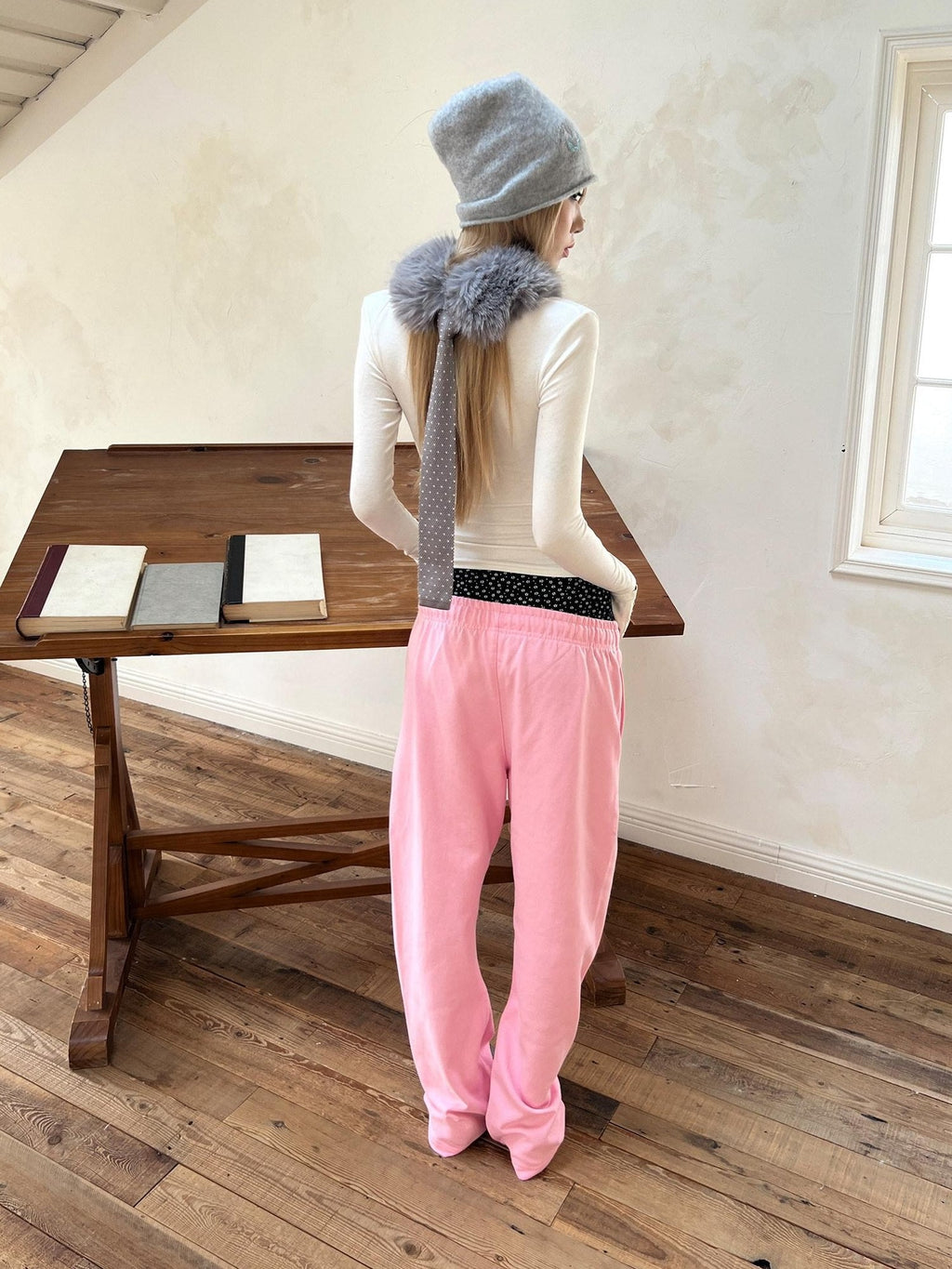 100 Percent Cotton Soft Comfort Casual Natural Waist Unisex Pink Straight Pants