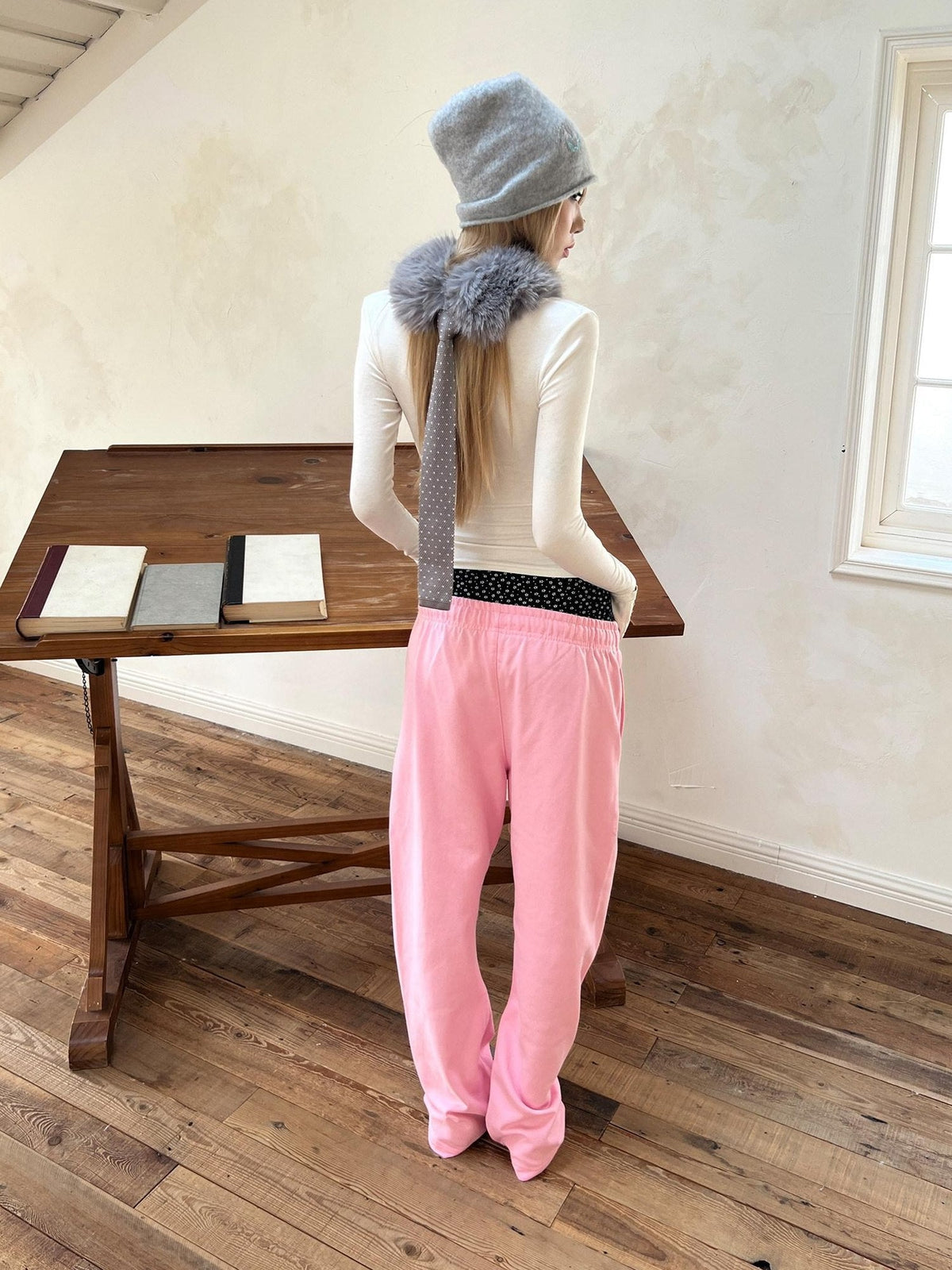 100 Percent Cotton Soft Comfort Casual Natural Waist Unisex Pink Straight Pants