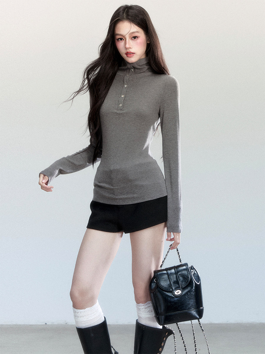 Wool-Blend Short Shorts