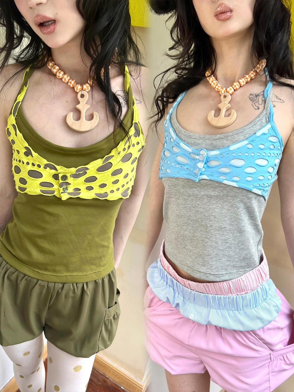 Breathable High Stretch Cutout Slim Fit Commuter Unisex Cotton Crop Camisoles