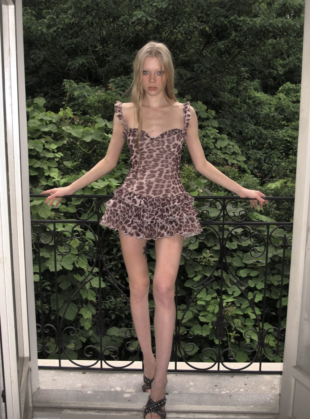 Leopard Ruffle Mini Dress