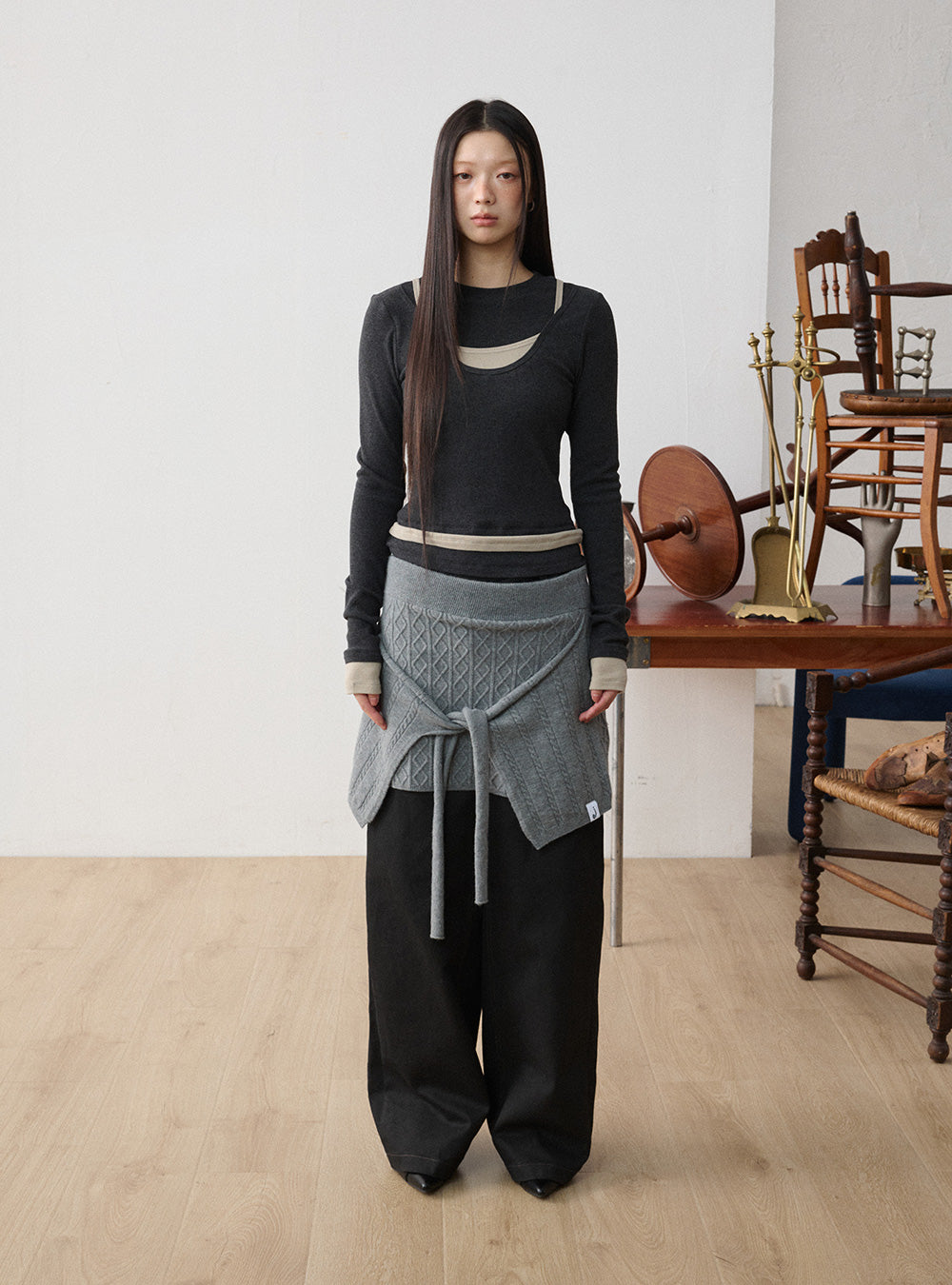 Multi-Functional Black Denim Pants