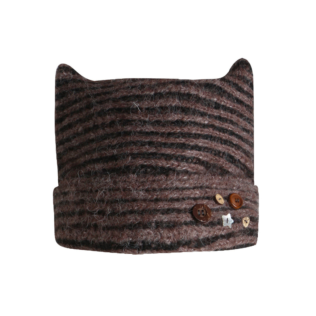 Retro Stripe Knit Beanie (2color)