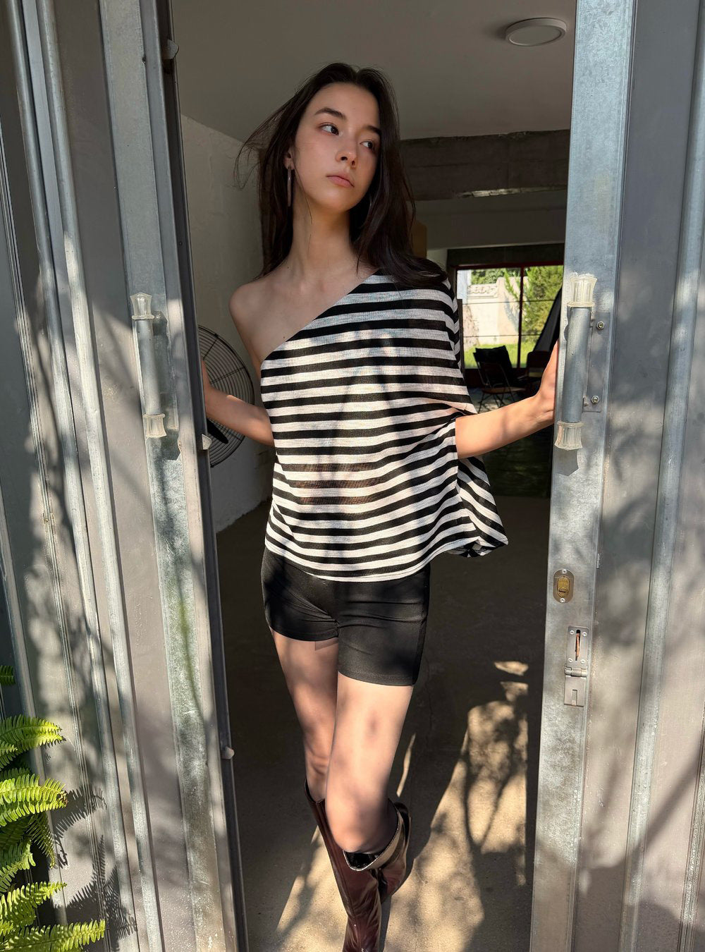 One Shoulder Butterfly Sleeve Top