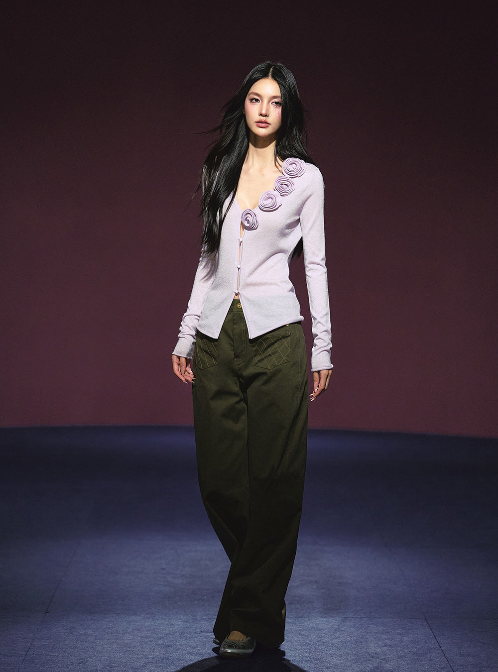 V-Neck Sheer Knit Cardigan (2color)
