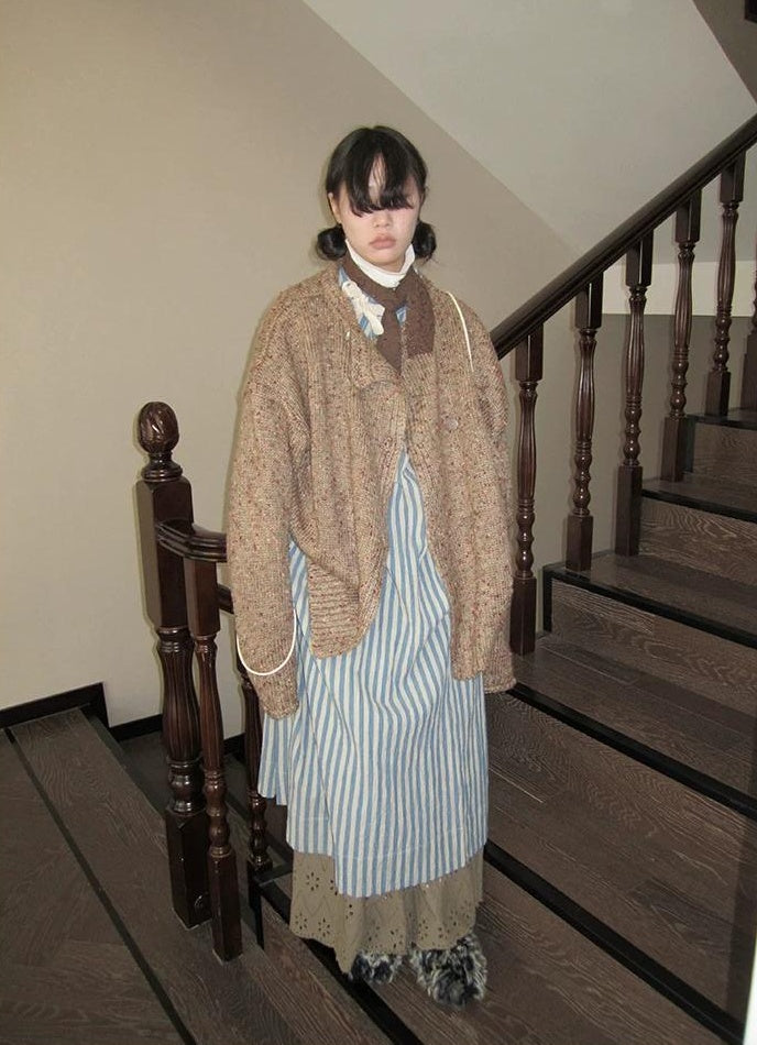 3months | VINTAGE KNIT CARDIGAN JACKET【ID:TN00033】