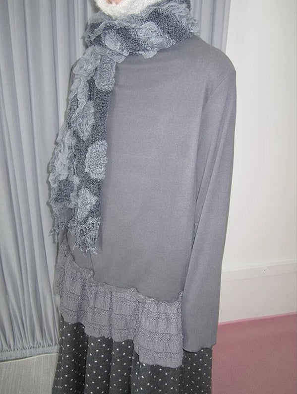 3months | LACE SPLICED HIGH NECK TOP【ID:TN00032】