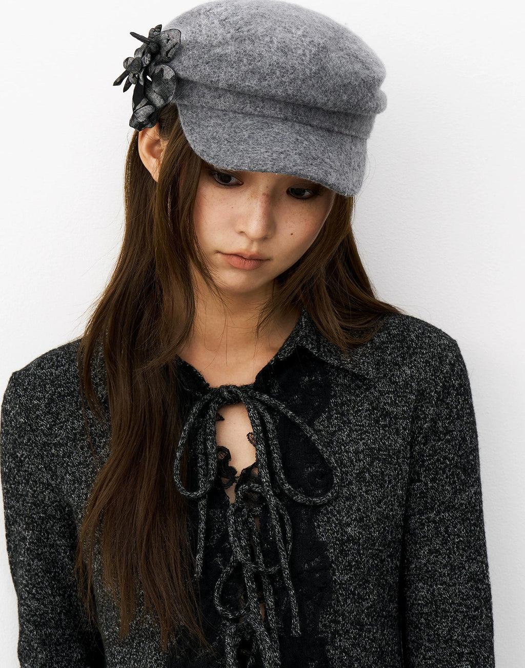 THELIGHT | THREE-DIMENSIONAL WOOL TWEED BERET【ID:TN00106】