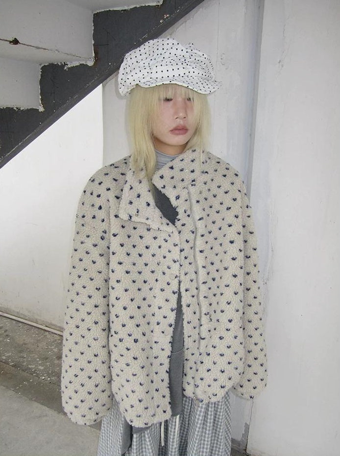 3months | POLKA DOT JACQUARD WOOL COAT【ID:TN00056】