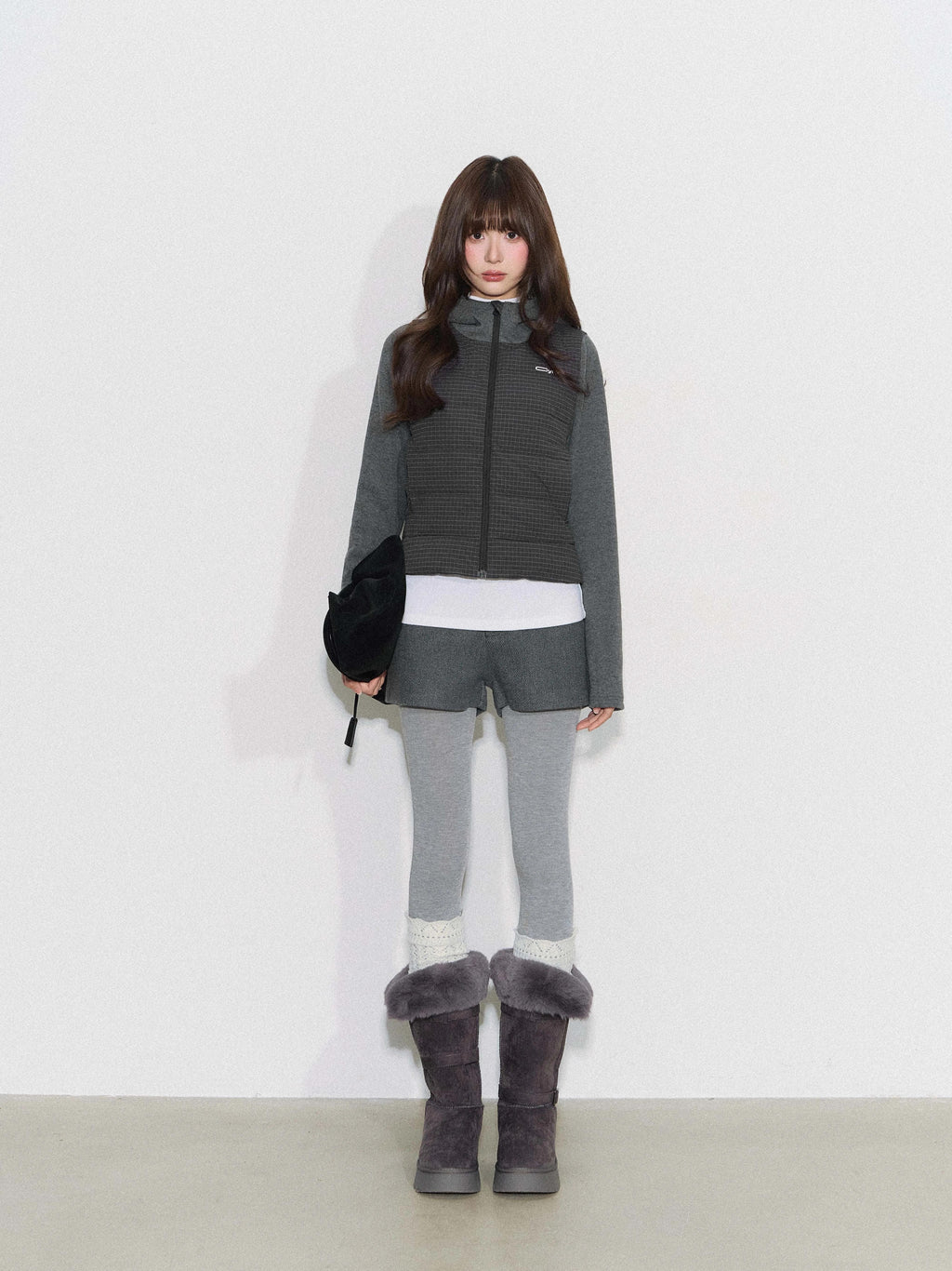 THELIGHT | PLAID SPLICE HOODED JACKET【ID:TN00094】