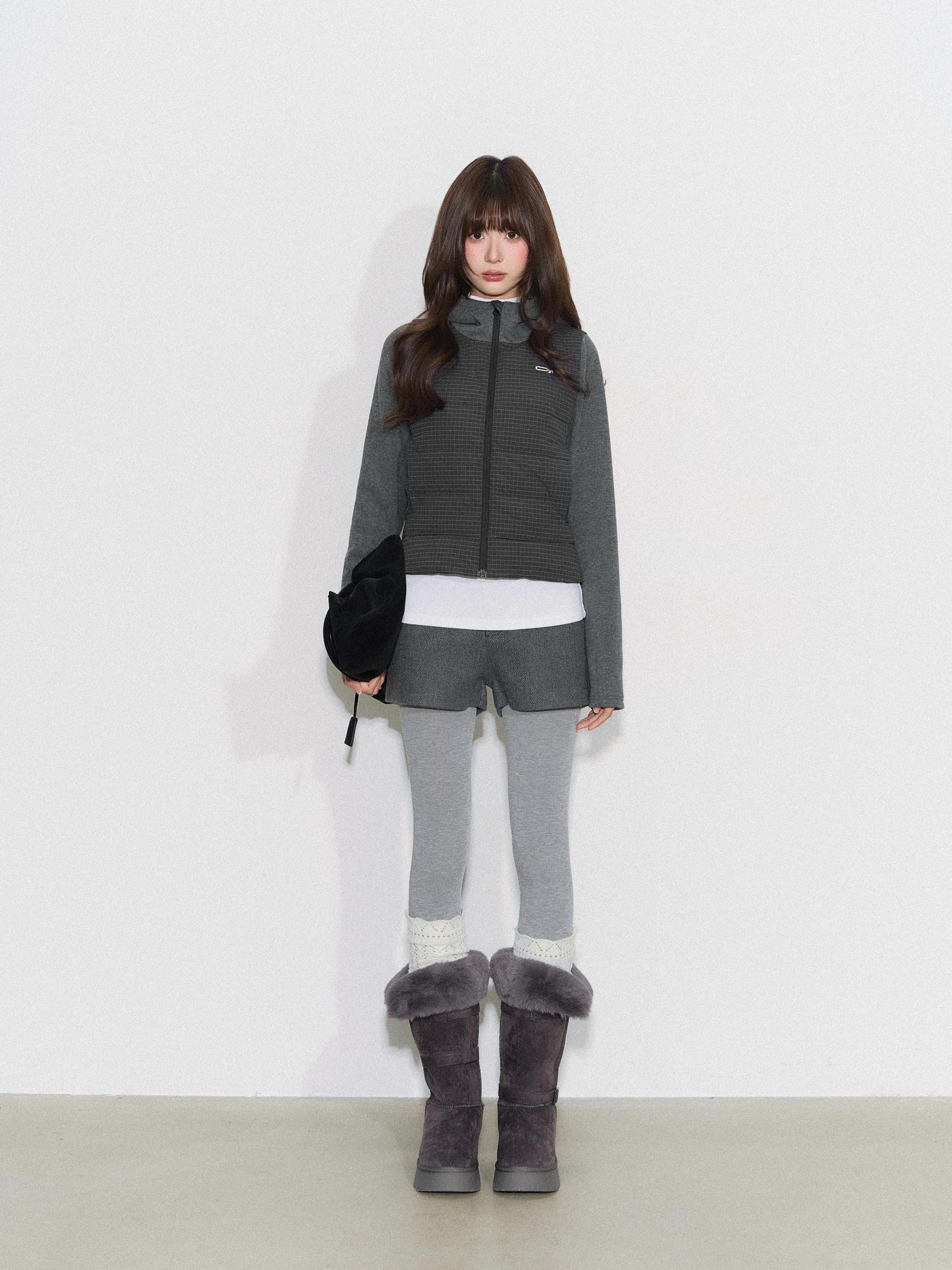 THELIGHT | PLAID SPLICE HOODED JACKET【ID:TN00094】