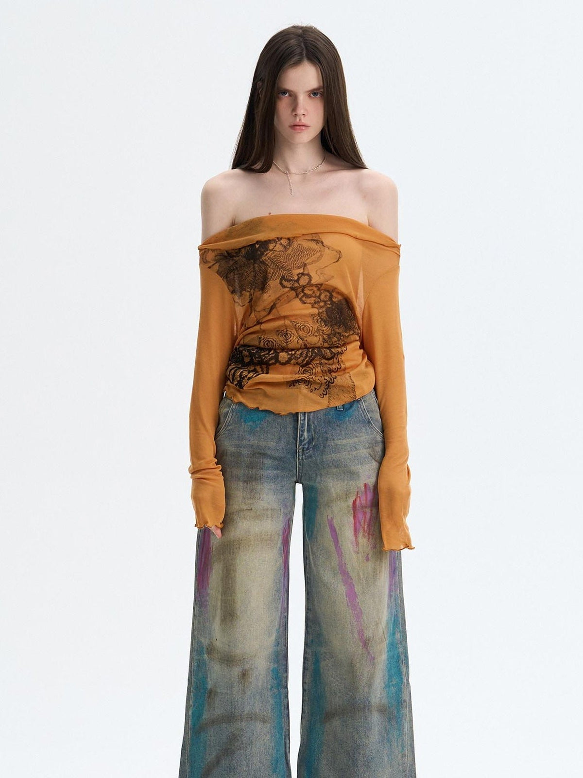 Washed Blue Button Fly Mid Rise Slight Stretch Sexy Straight Leg Jeans
