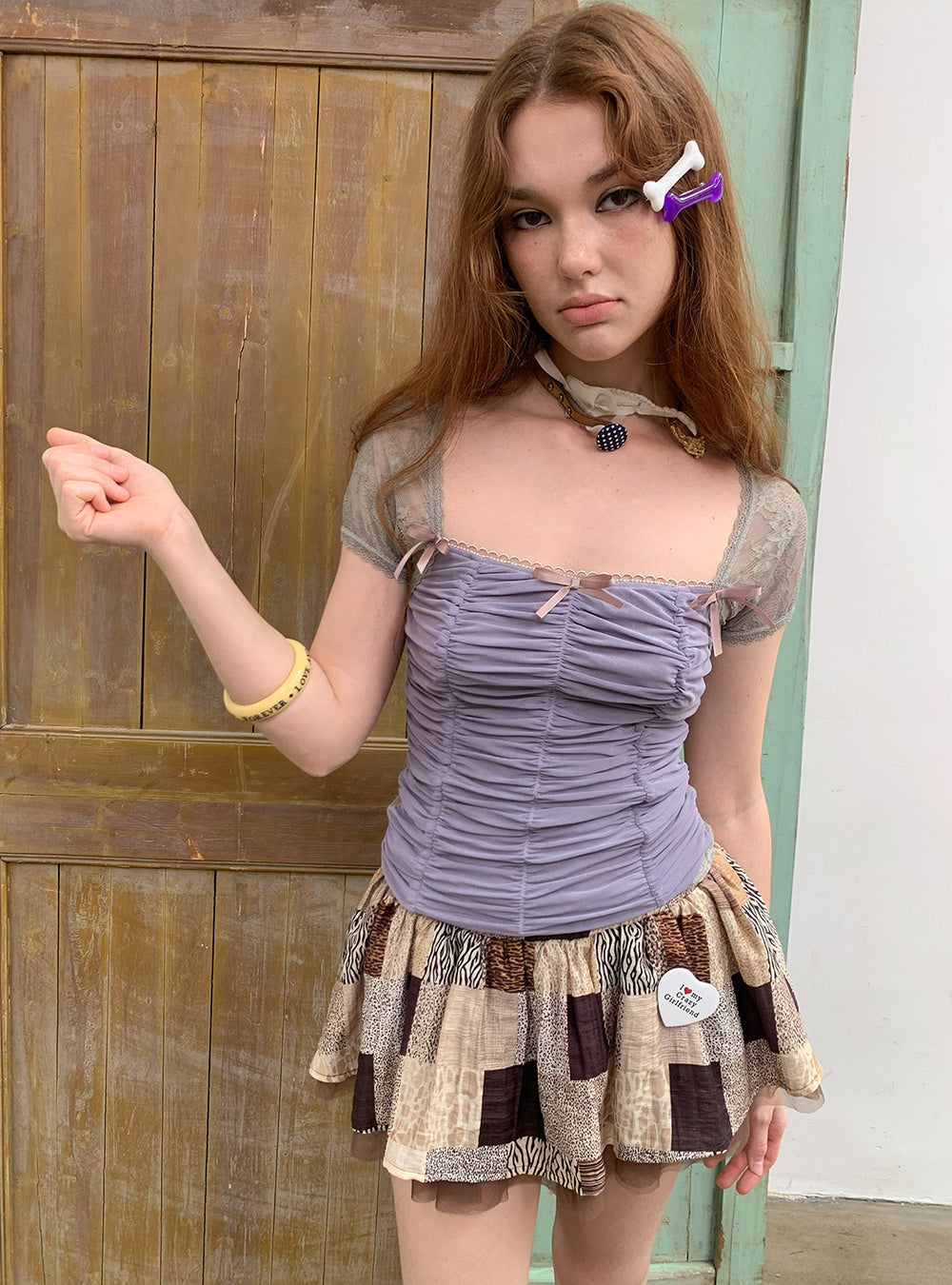 Patchwork Tulle Mini Skirt