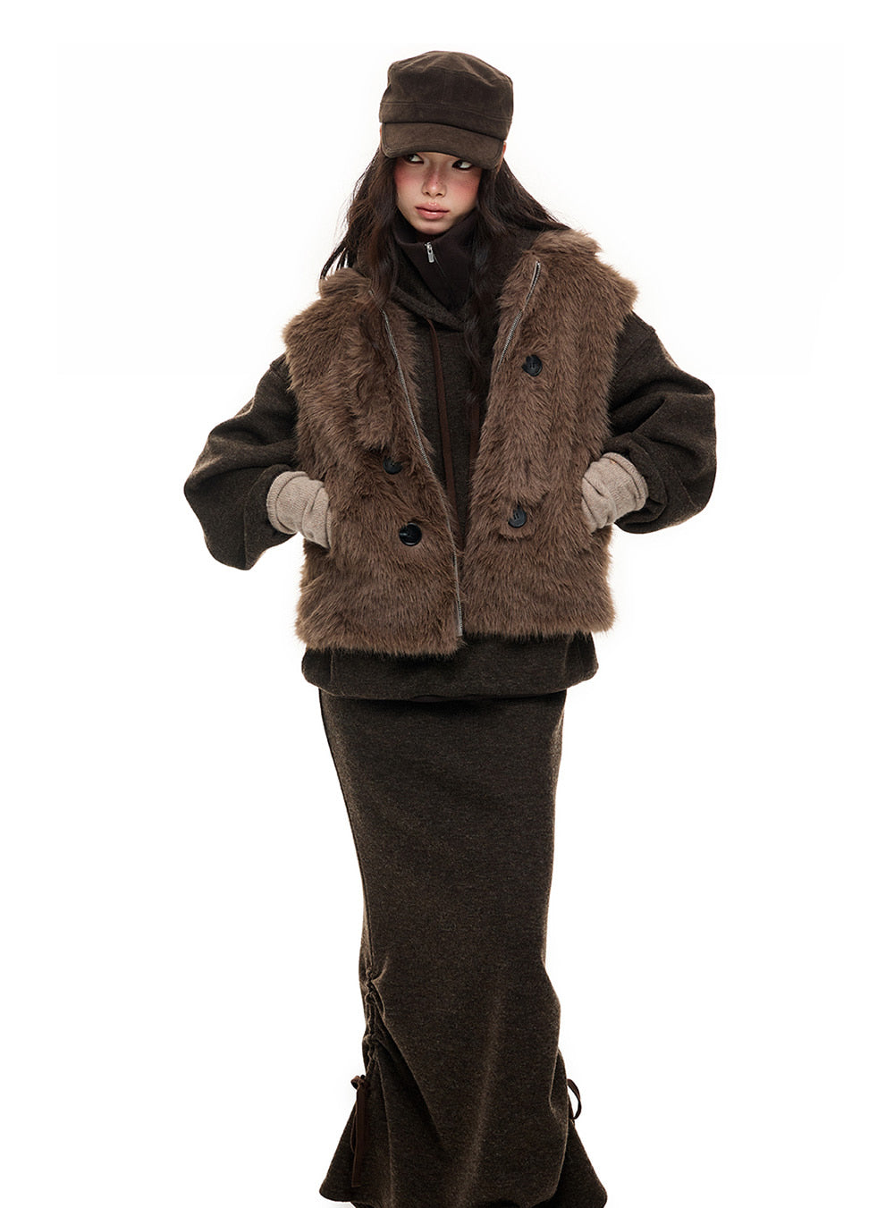 Adjustable Plush Short Vest