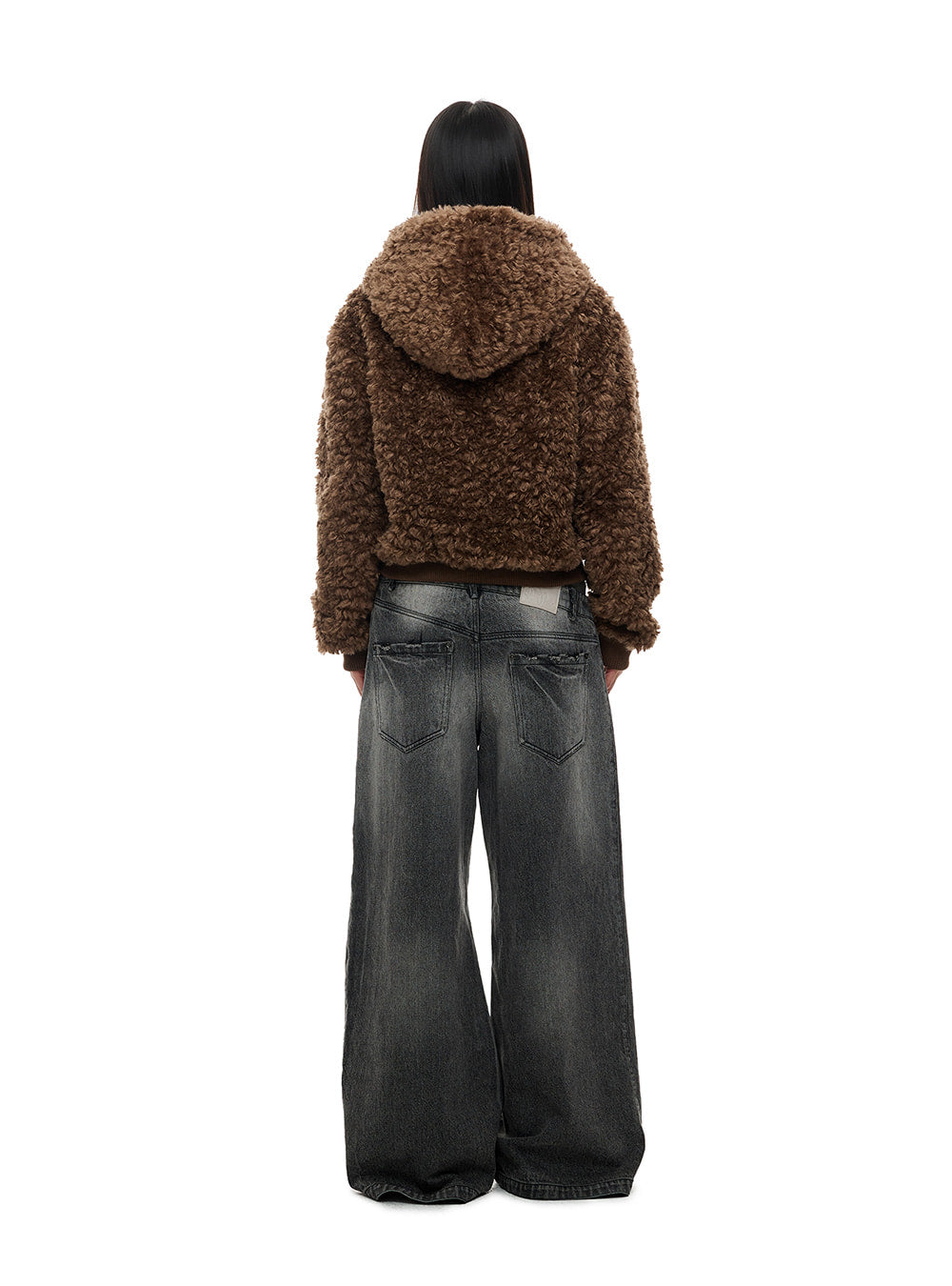 Soft Furry Hooded Crop Jacket (2color)