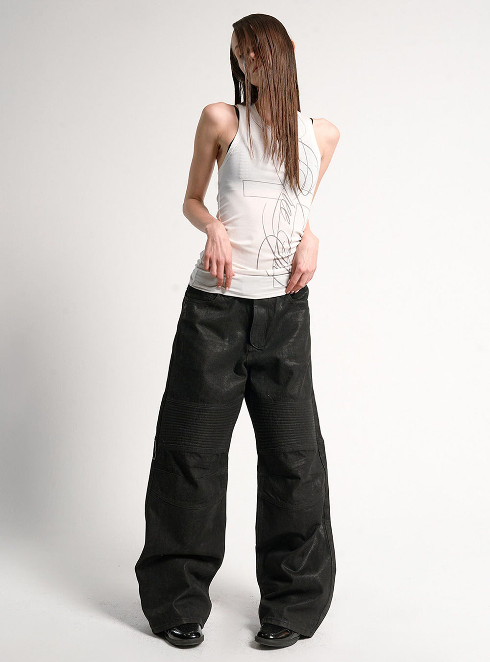 Obsidian Script Washed Pants