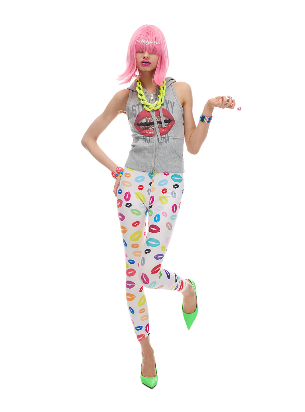 Gloss Bite Zip Hood Tank Top
