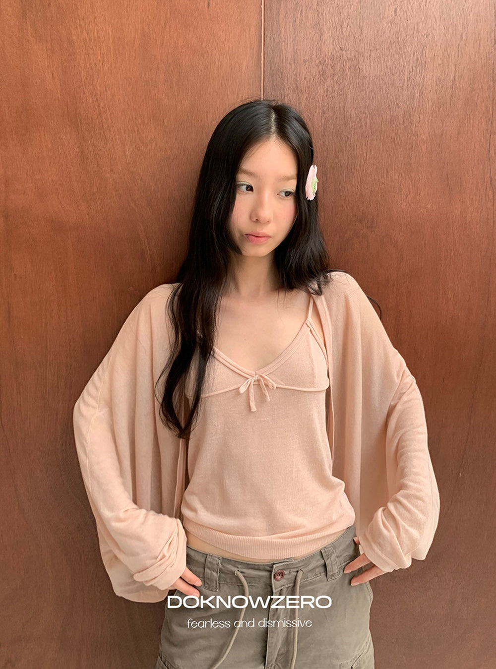 Bowtie Camisole & Cardigan (2color)