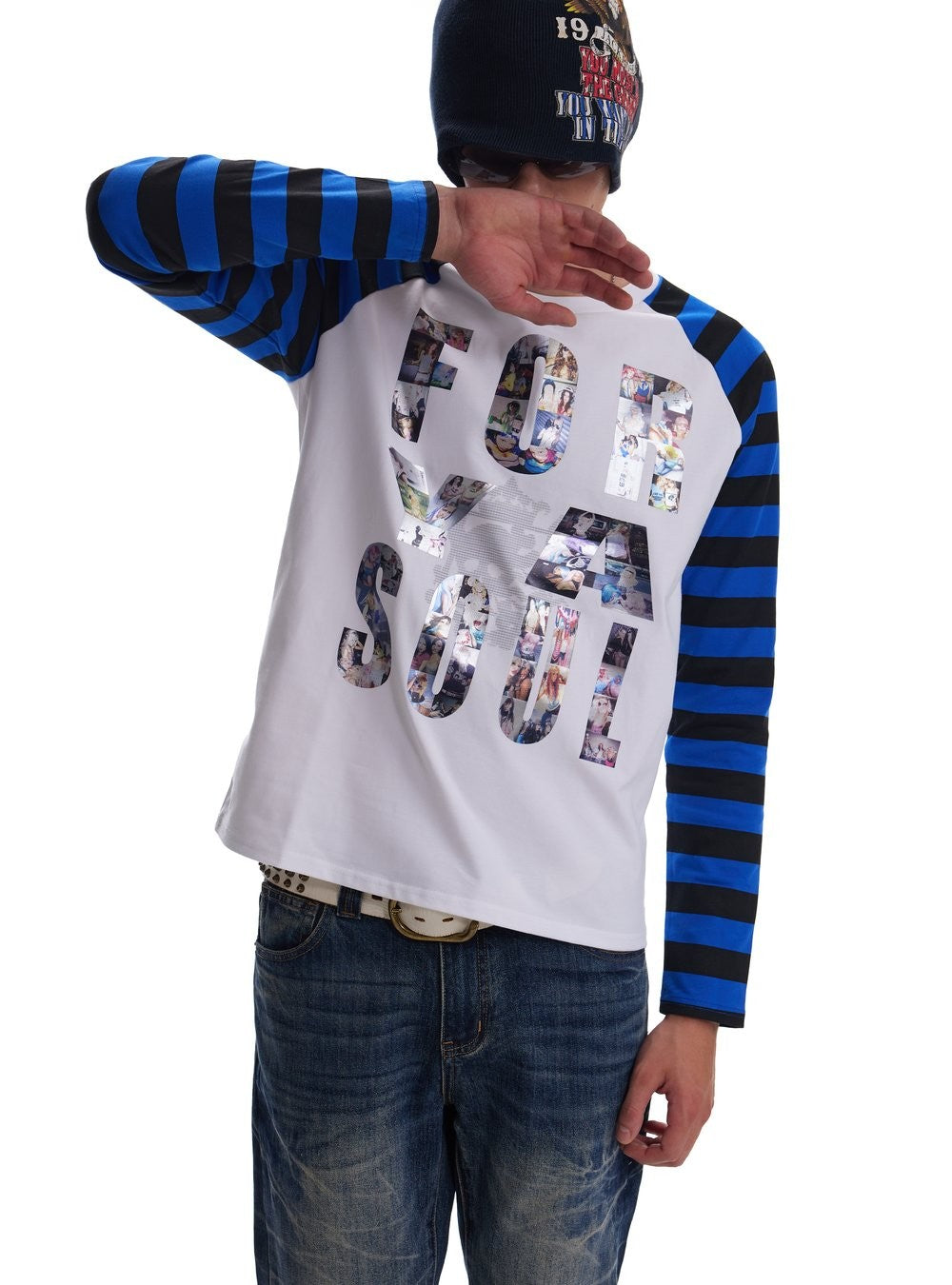 Metal Stripe Raglan Top (2color)