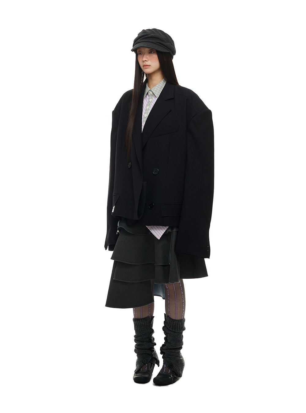 Wool Blend Double-Breasted Jacket