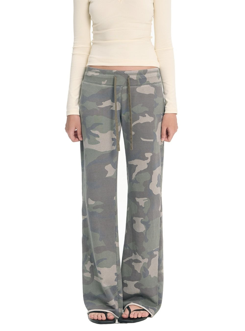 Camouflage Drawstring Flare Pants