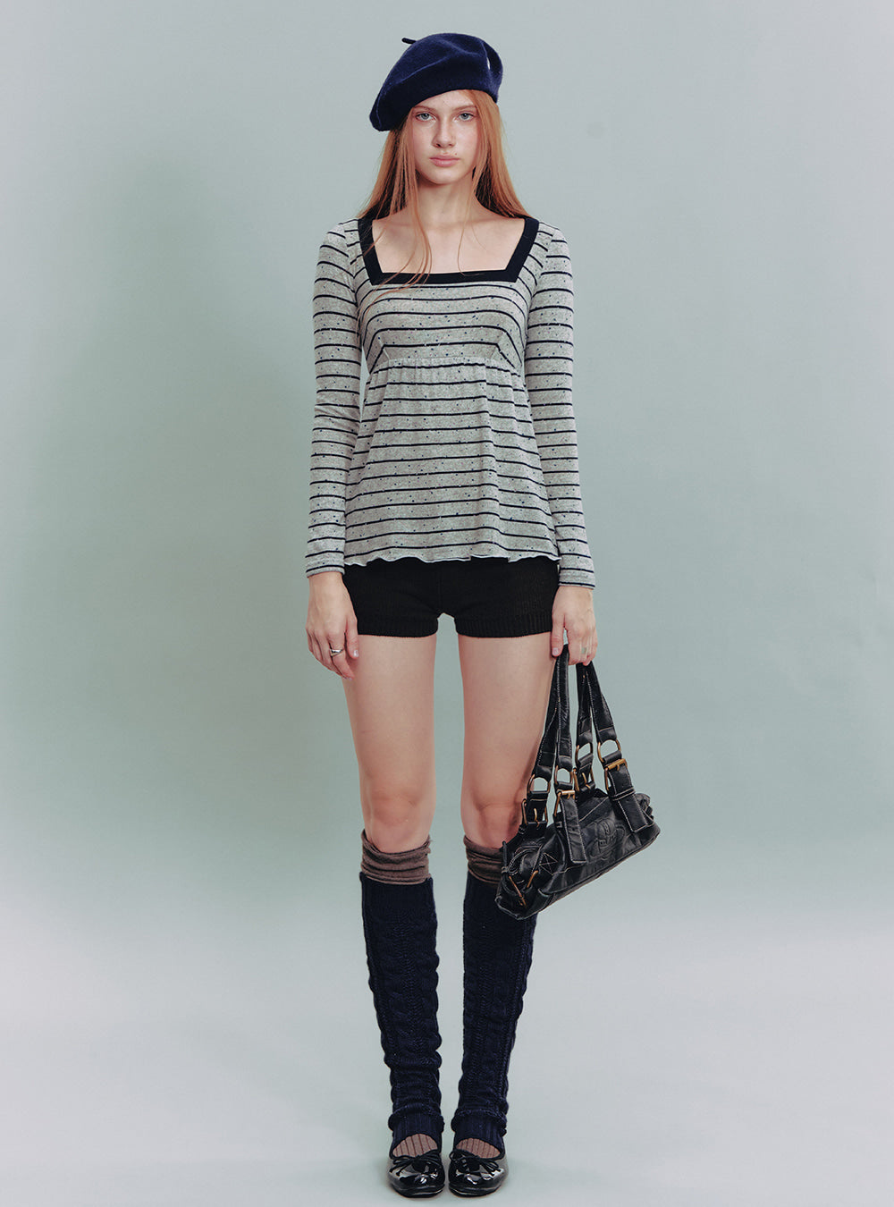 Square Neck Stripe Top
