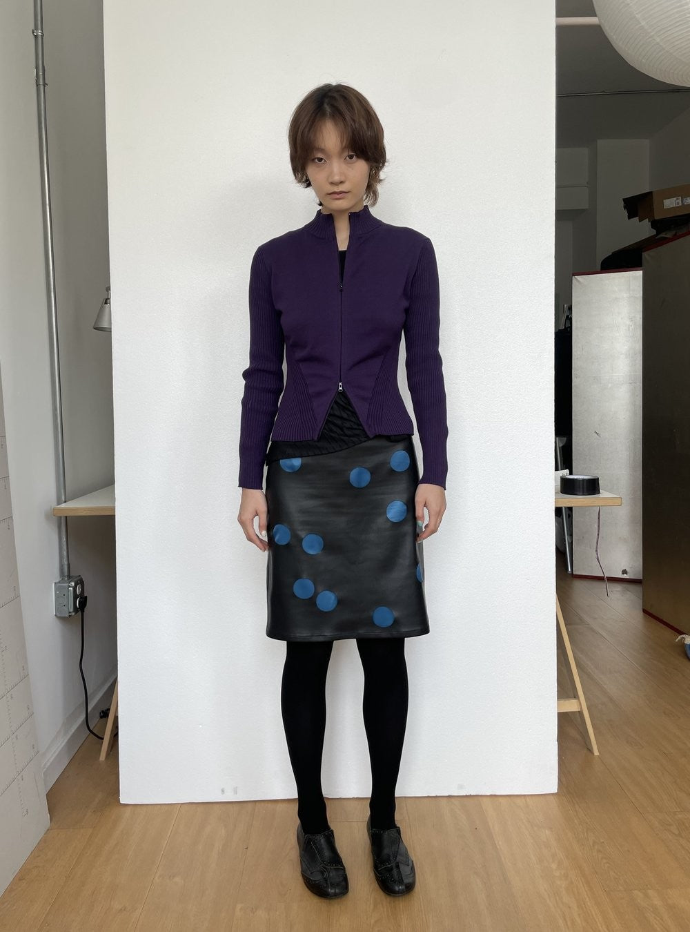 Violet Contour Zip-Up Cardigan